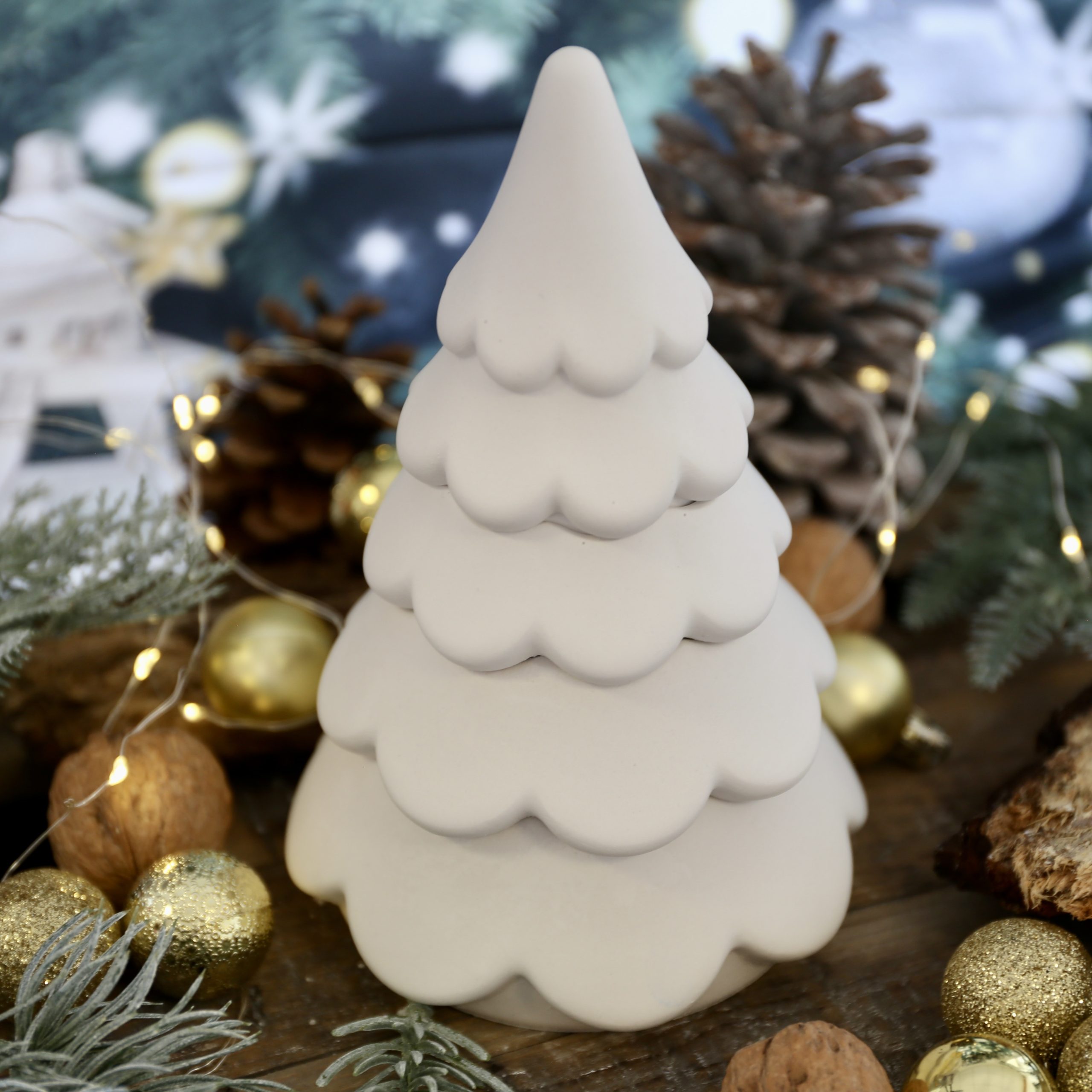 Silikon - Gießform - Zauberhafter Tannenbaum - Dose - 4 teilig - stapelbar - Kerzengefäß - offizieller Partner von Boowan Nicole – Bild 4