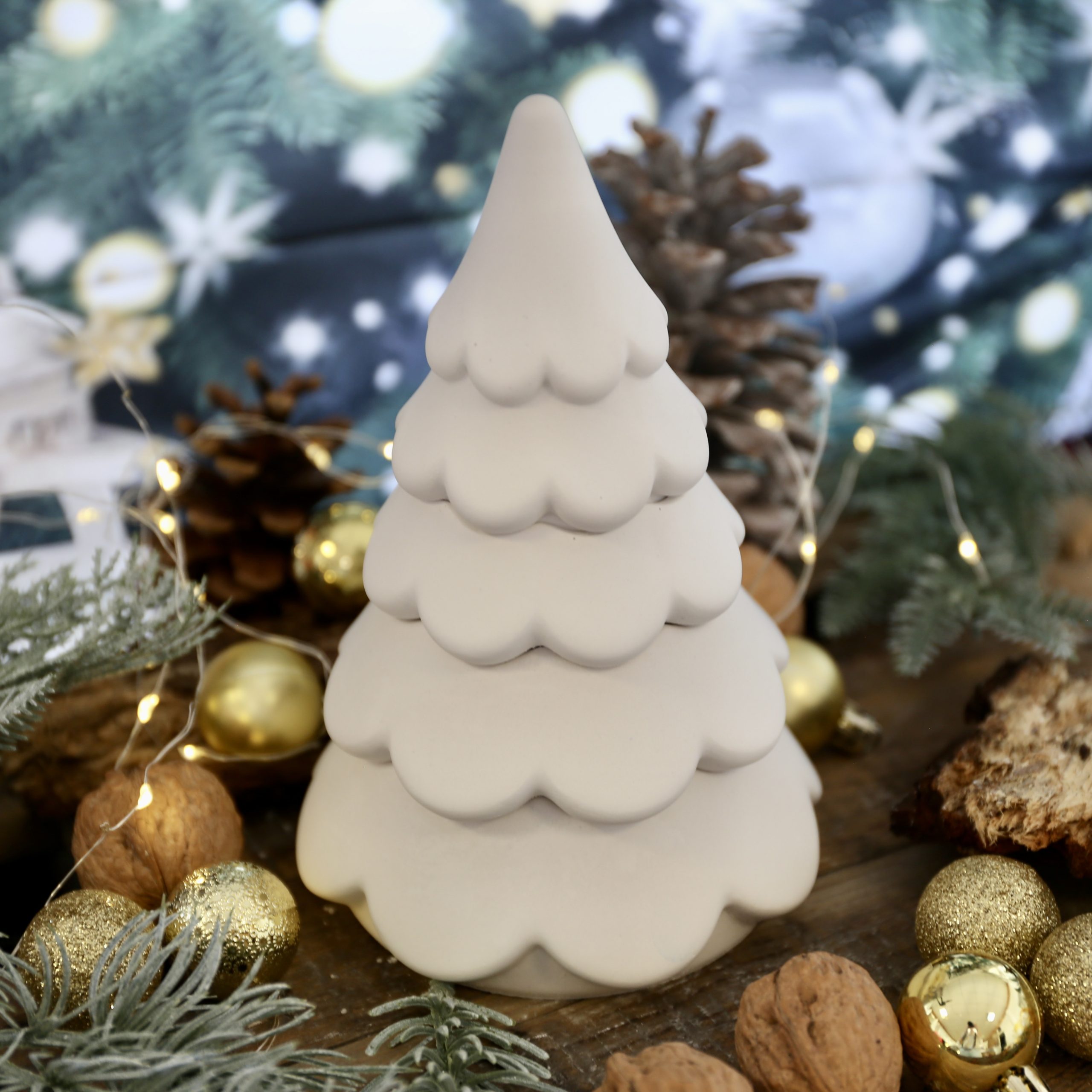 Silikon - Gießform - Zauberhafter Tannenbaum - Dose - 4 teilig - stapelbar - Kerzengefäß - offizieller Partner von Boowan Nicole