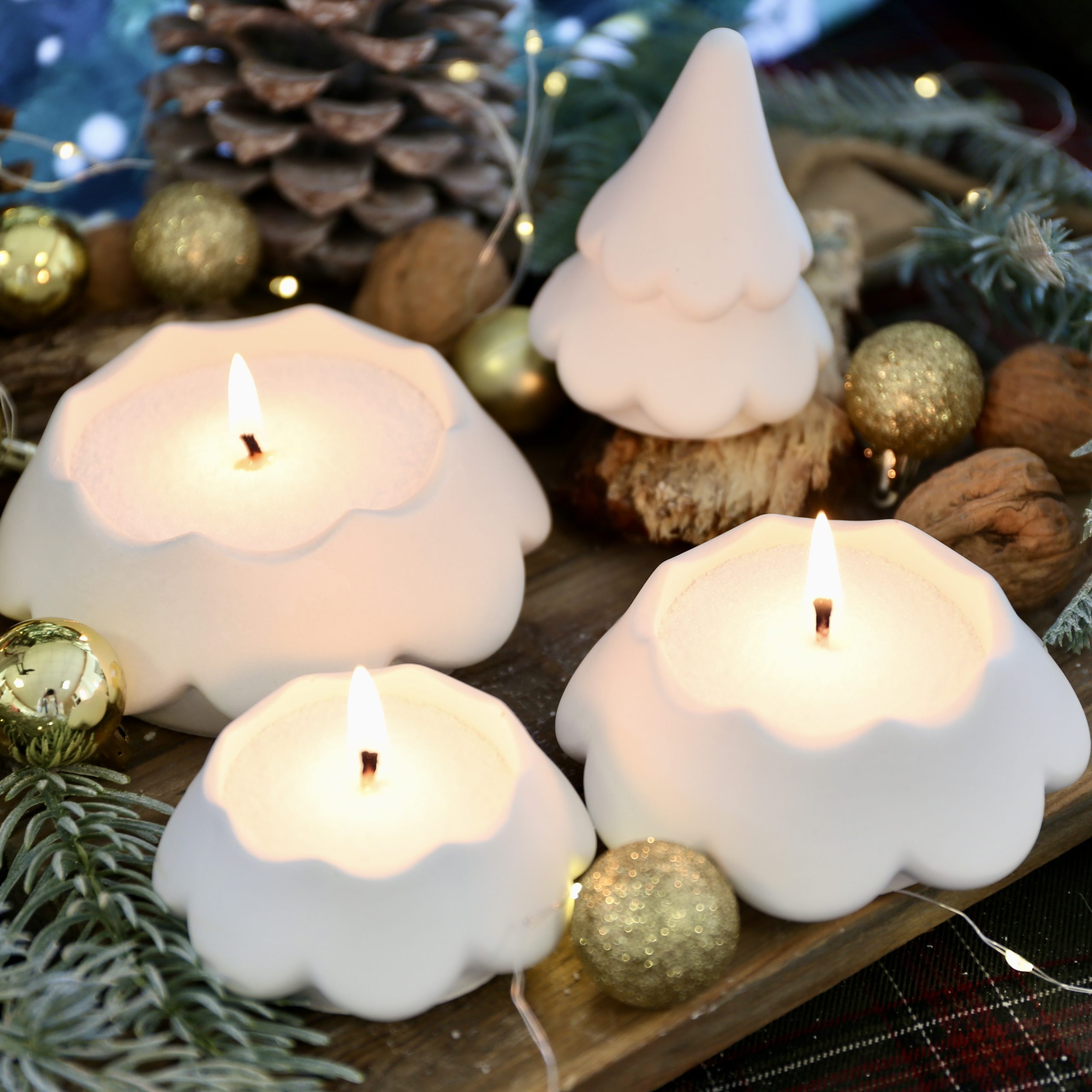 Silikon - Gießform - Zauberhafter Tannenbaum - Dose - 4 teilig - stapelbar - Kerzengefäß - offizieller Partner von Boowan Nicole – Bild 7