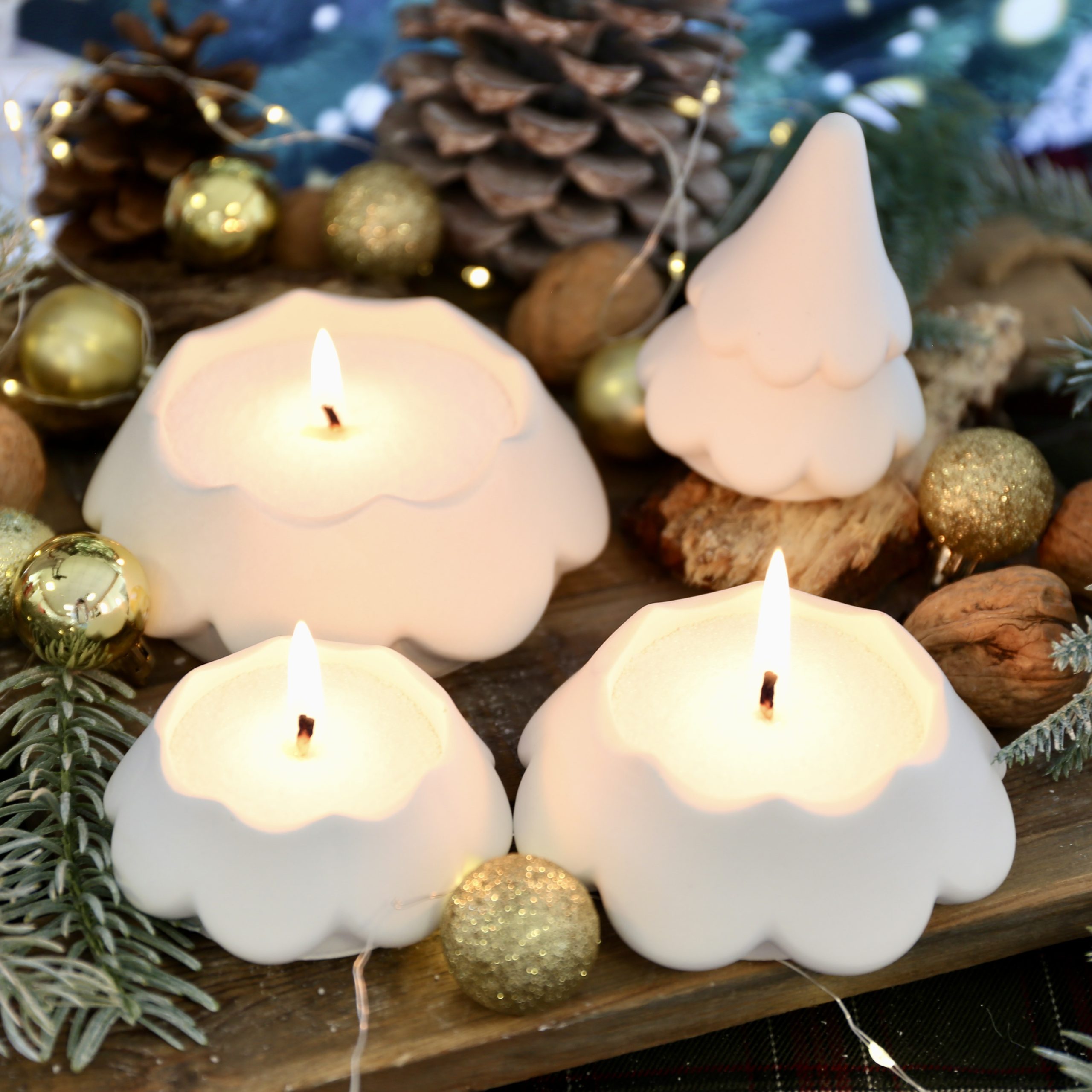 Silikon - Gießform - Zauberhafter Tannenbaum - Dose - 4 teilig - stapelbar - Kerzengefäß - offizieller Partner von Boowan Nicole – Bild 9