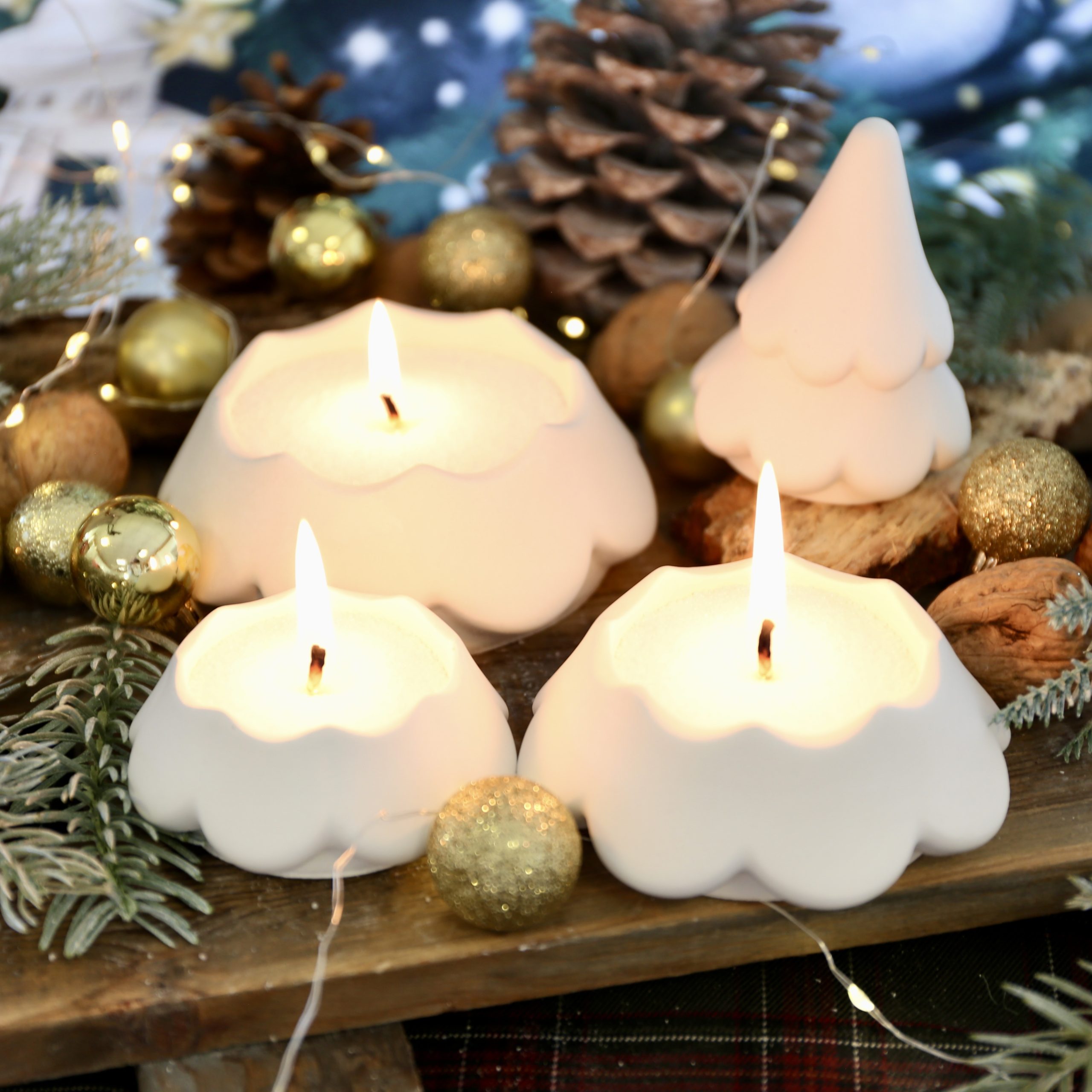 Silikon - Gießform - Zauberhafter Tannenbaum - Dose - 4 teilig - stapelbar - Kerzengefäß - offizieller Partner von Boowan Nicole – Bild 10