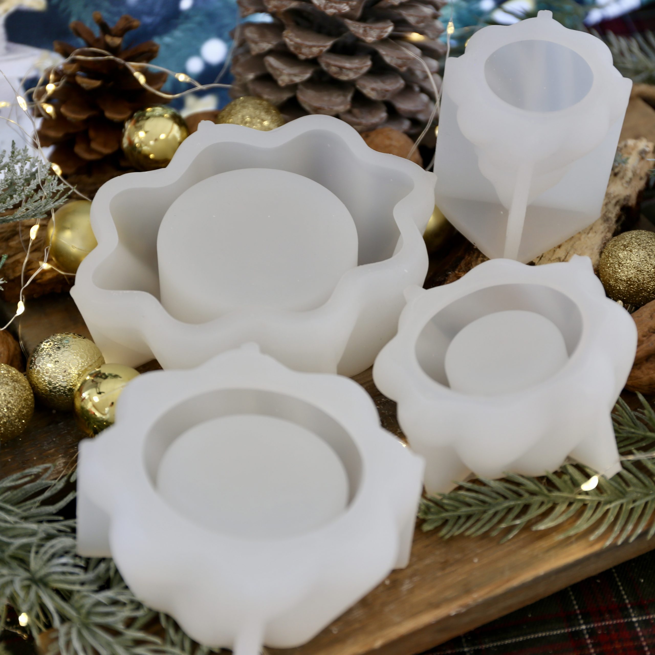 Silikon - Gießform - Mystischer Tannenbaum - 4 teilig - zum stapeln - Kerzenglas - Kerzengefäß - Set - offizieller Partner von Boowan Nicole – Bild 9