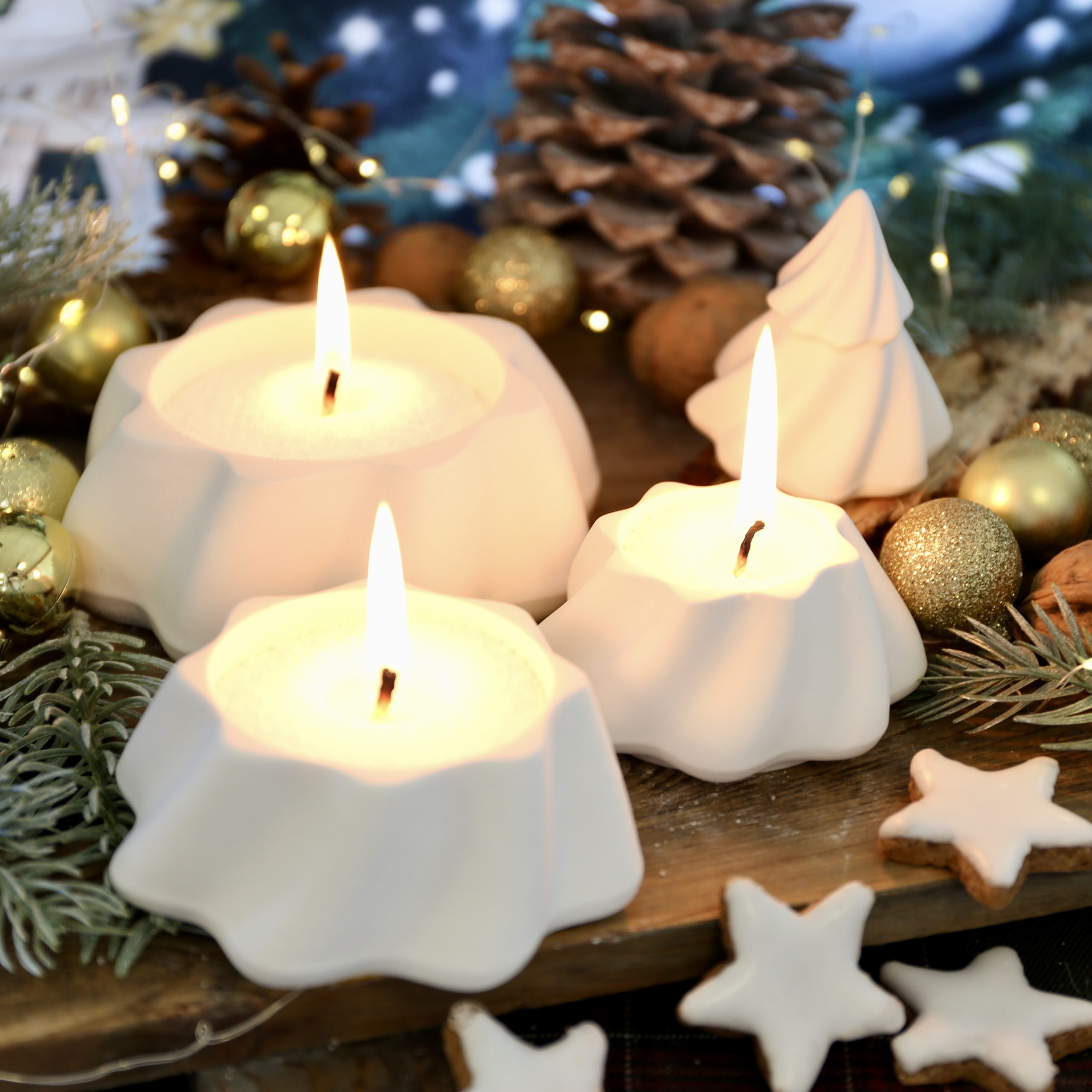 Silikon - Gießform - Mystischer Tannenbaum - 4 teilig - zum stapeln - Kerzenglas - Kerzengefäß - Set - offizieller Partner von Boowan Nicole – Bild 5