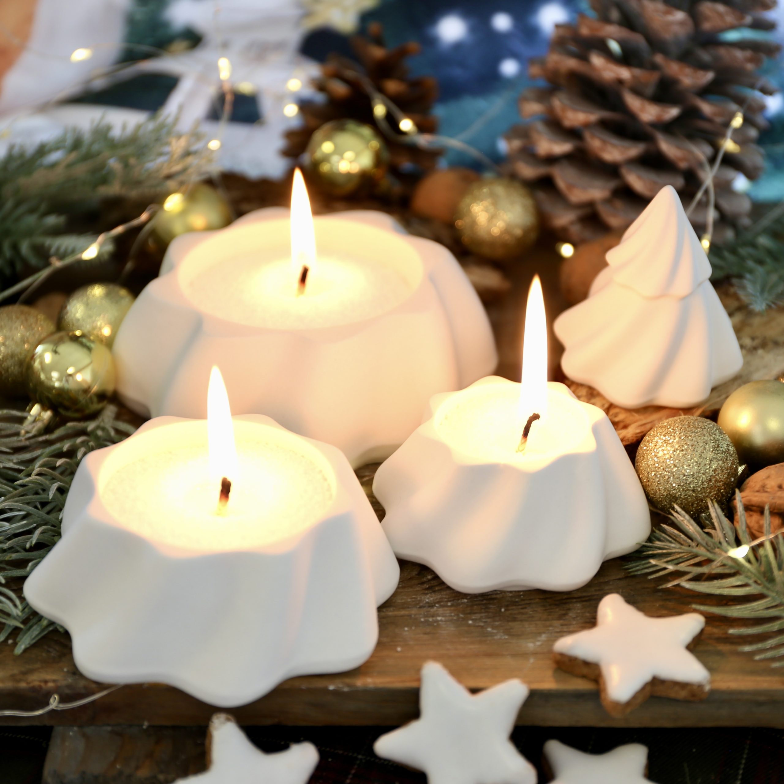 Silikon - Gießform - Mystischer Tannenbaum - 4 teilig - zum stapeln - Kerzenglas - Kerzengefäß - Set - offizieller Partner von Boowan Nicole – Bild 4