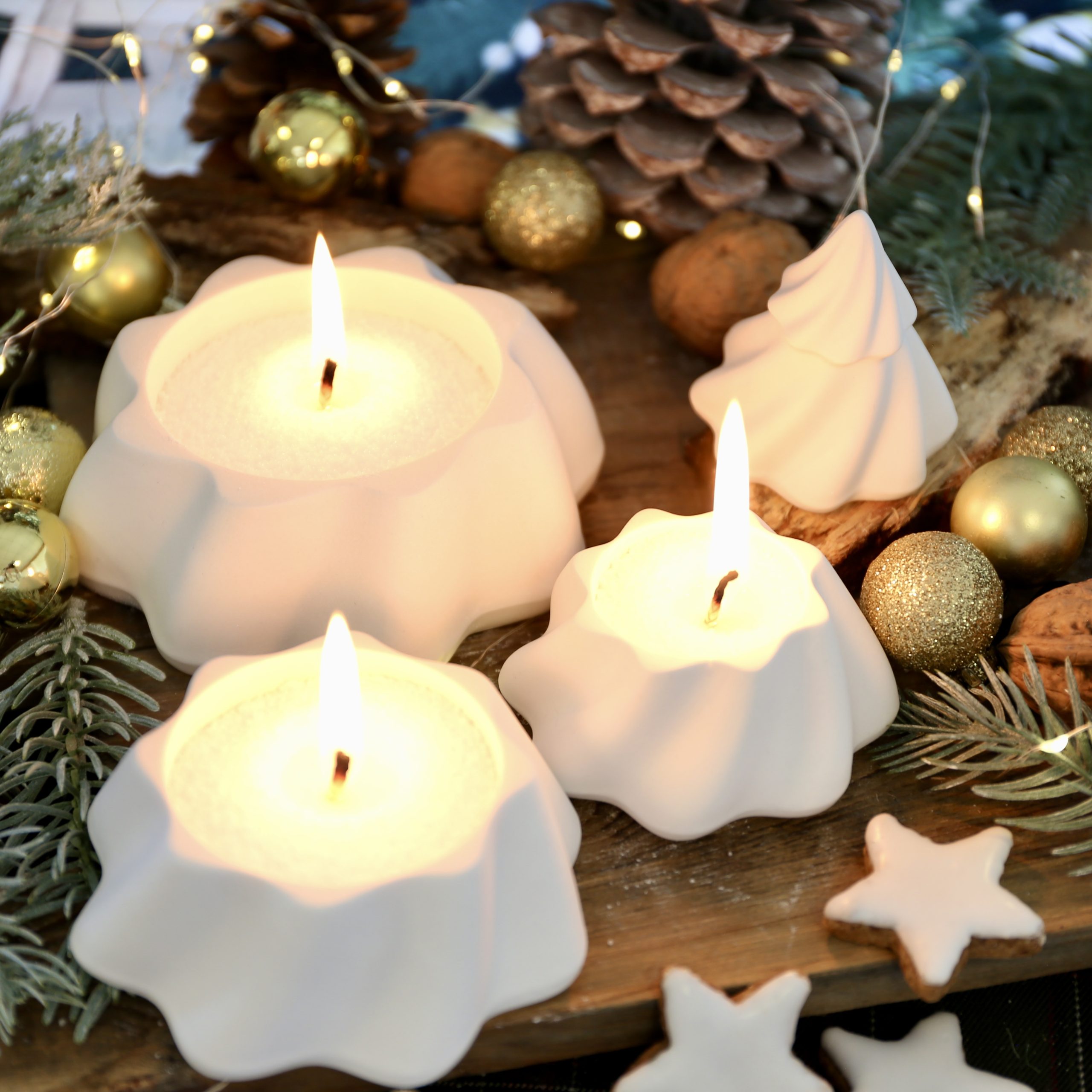 Silikon - Gießform - Mystischer Tannenbaum - 4 teilig - zum stapeln - Kerzenglas - Kerzengefäß - Set - offizieller Partner von Boowan Nicole – Bild 3