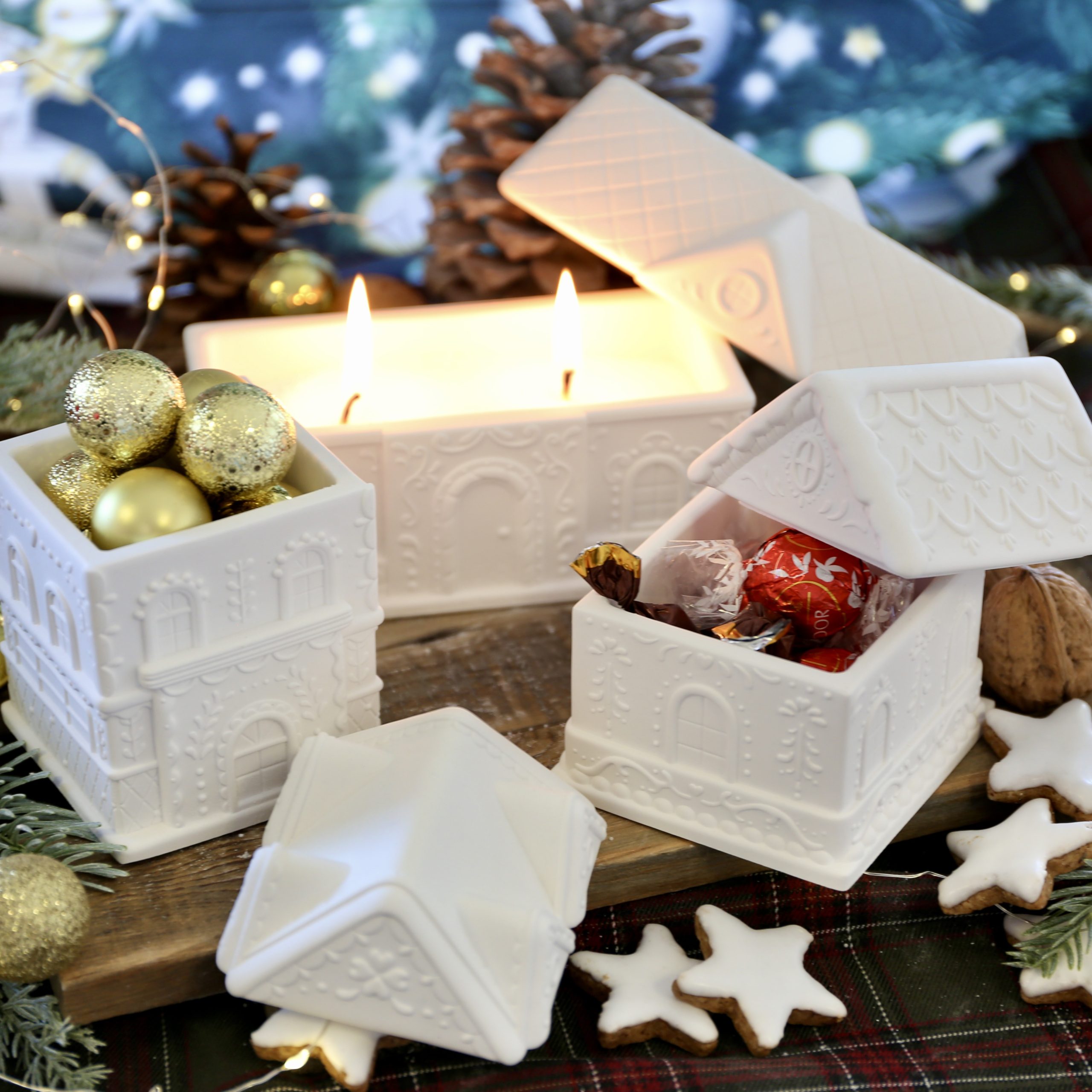 Silikon - Gießform - Lebkuchenhäuser - Dose - Kerzengefäß - 3oz / 7oz / 9oz - mit Manschette - offizieller Partner von Boowan Nicole – Bild 4