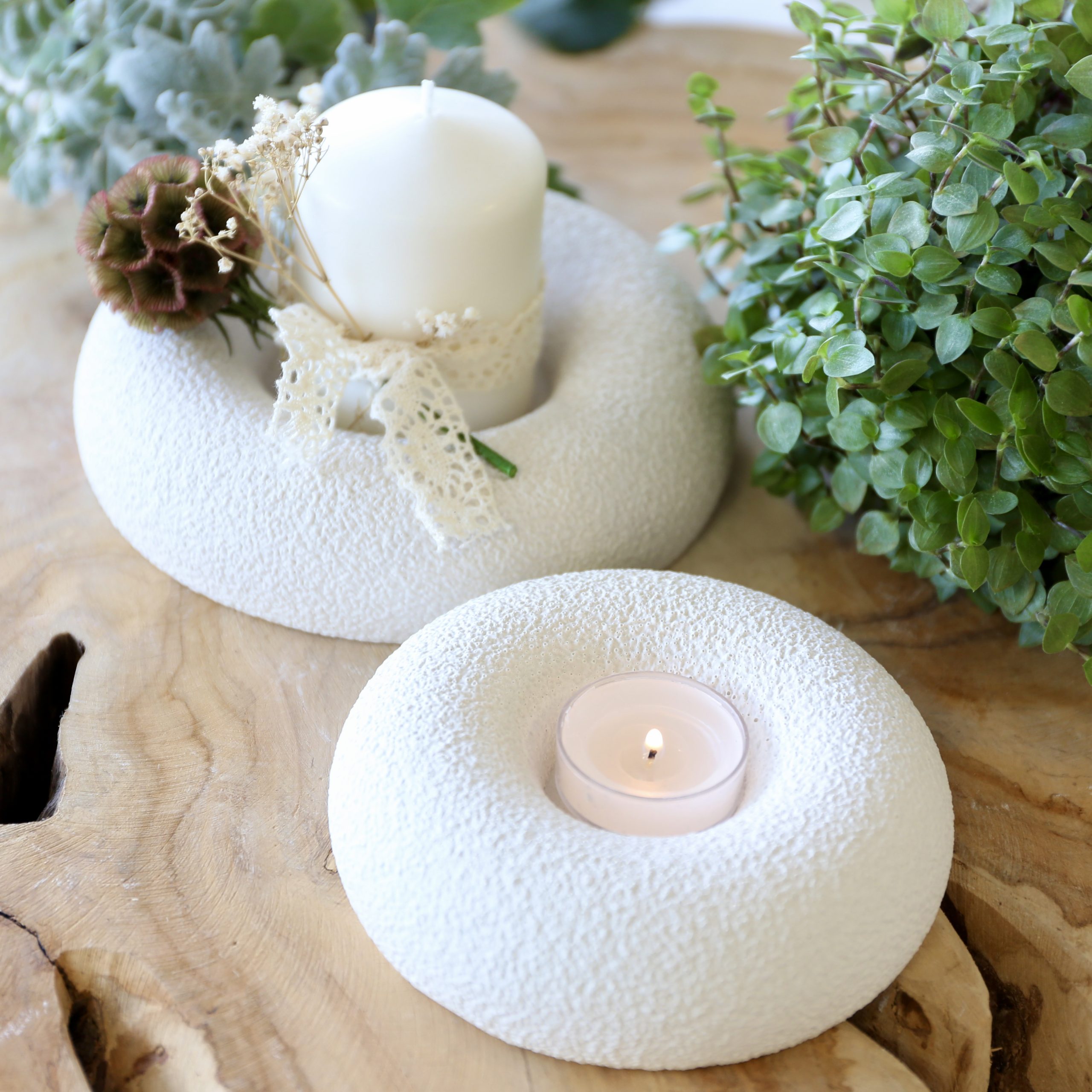 Silikon - Gießform - Kerzenteller - dicker Rand - 2 Varianten - für Stumpenkerze oder Teelicht – Bild 3