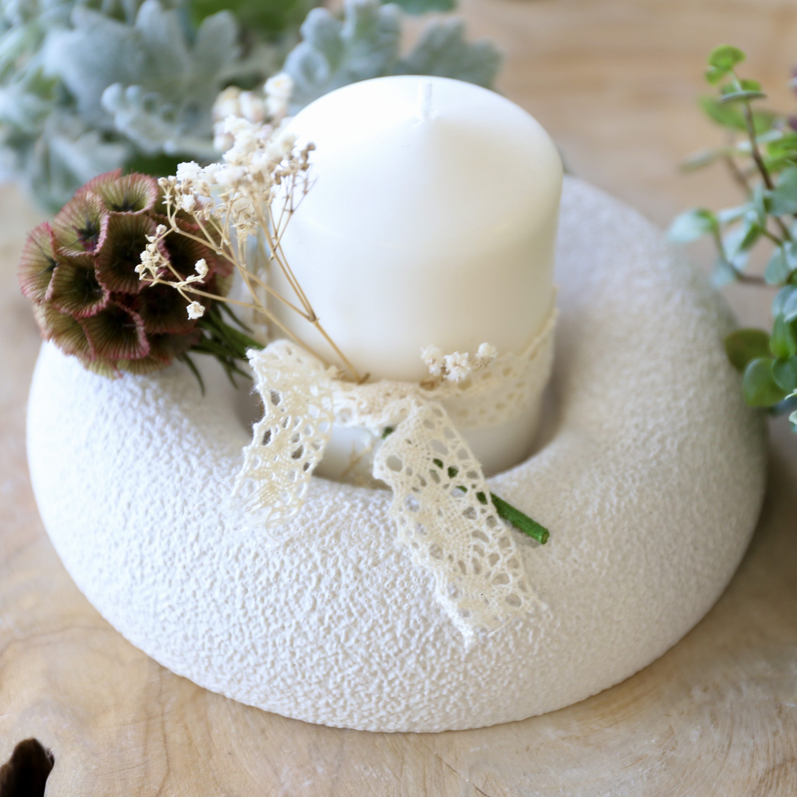 Silikon - Gießform - Kerzenteller - dicker Rand - 2 Varianten - für Stumpenkerze oder Teelicht – Bild 4