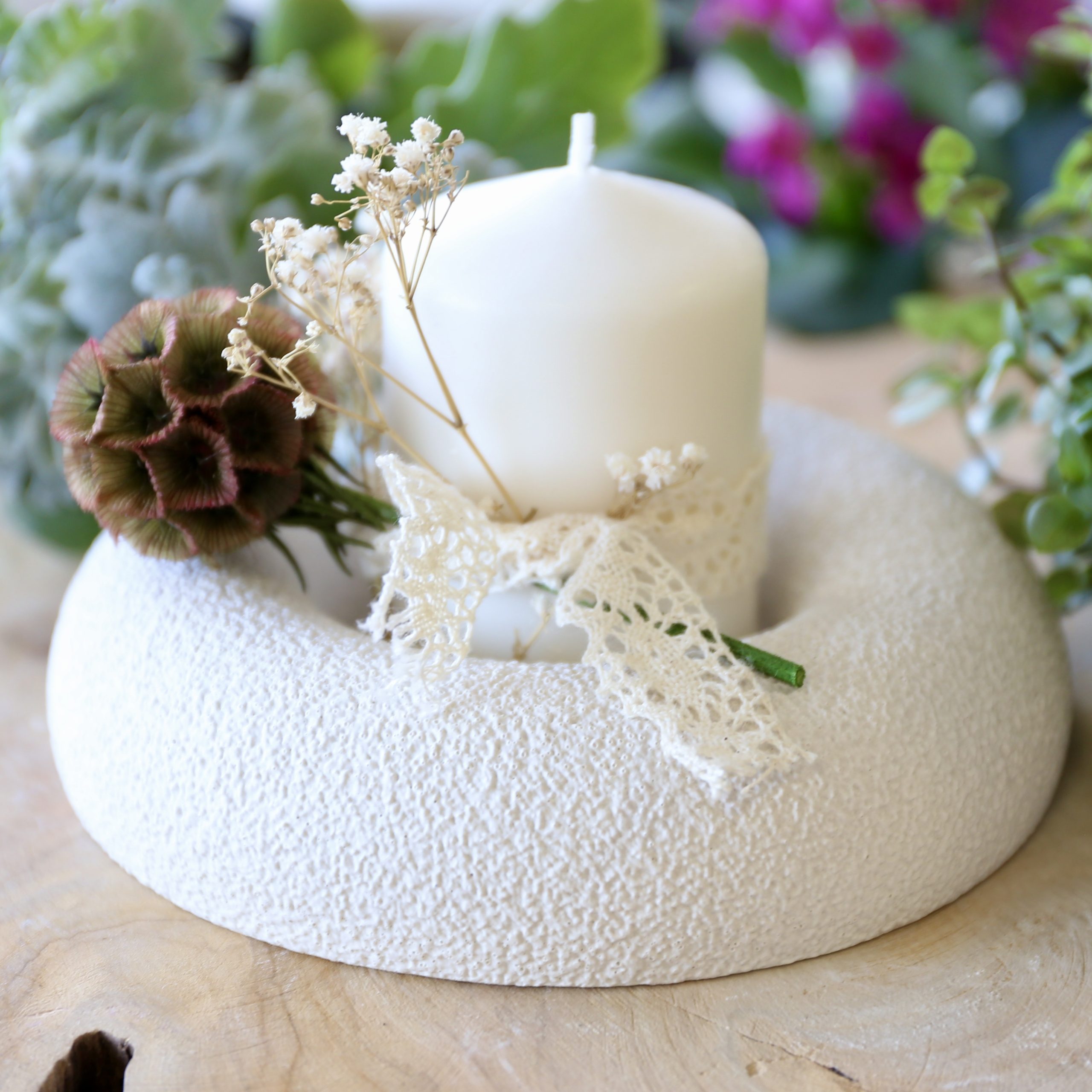 Silikon - Gießform - Kerzenteller - dicker Rand - 2 Varianten - für Stumpenkerze oder Teelicht – Bild 5