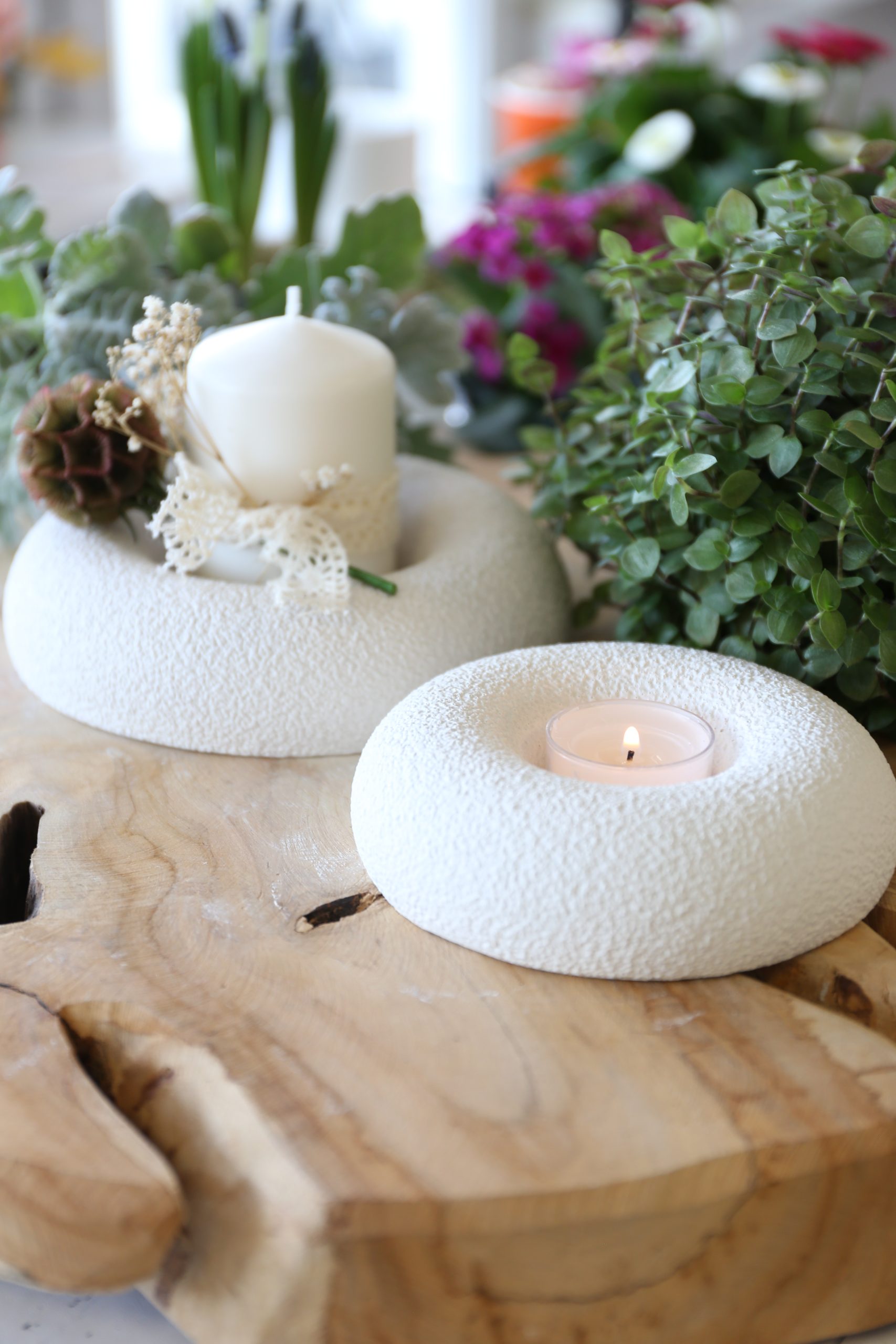 Silikon - Gießform - Kerzenteller - dicker Rand - 2 Varianten - für Stumpenkerze oder Teelicht – Bild 10