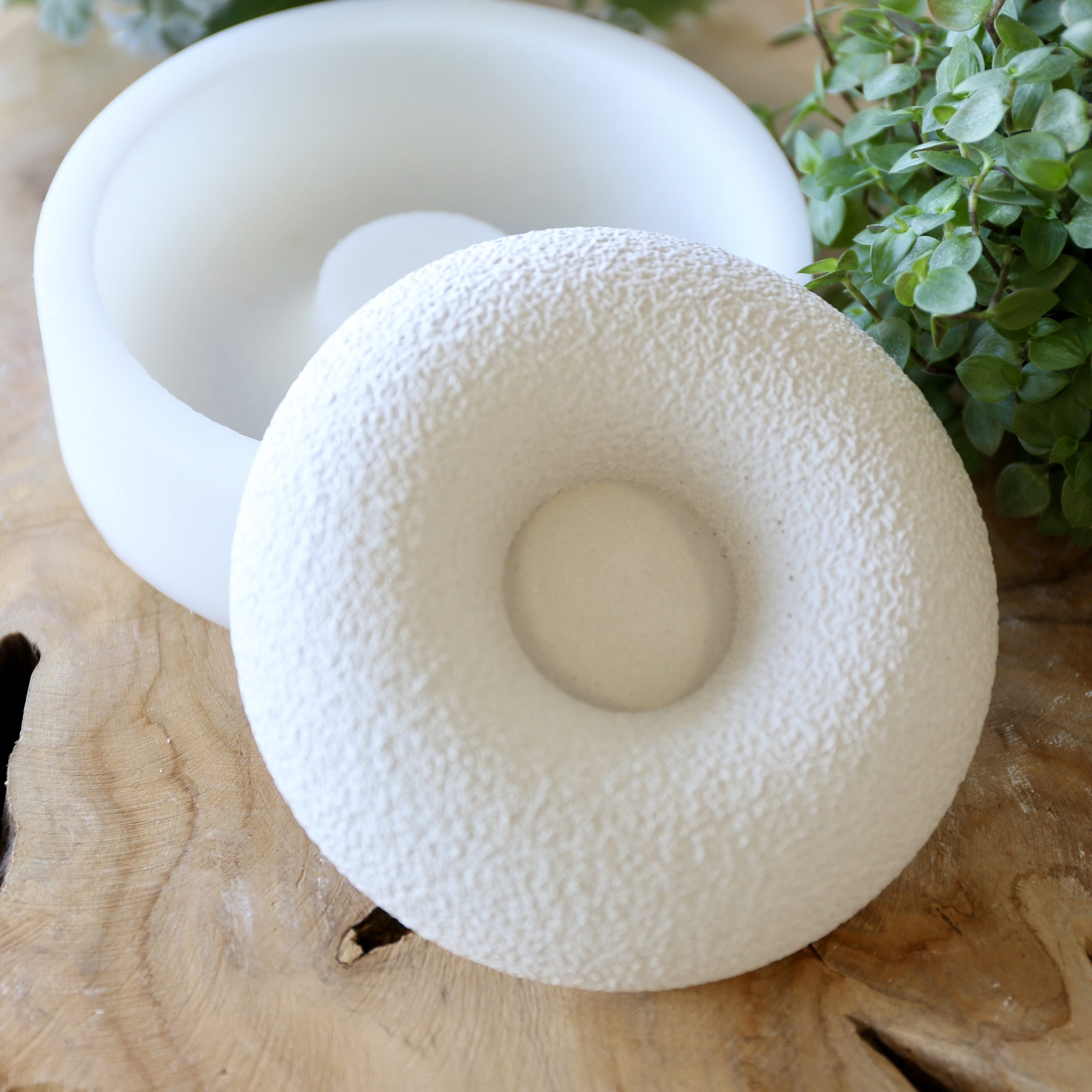 Silikon - Gießform - Kerzenteller - dicker Rand - 2 Varianten - für Stumpenkerze oder Teelicht – Bild 14