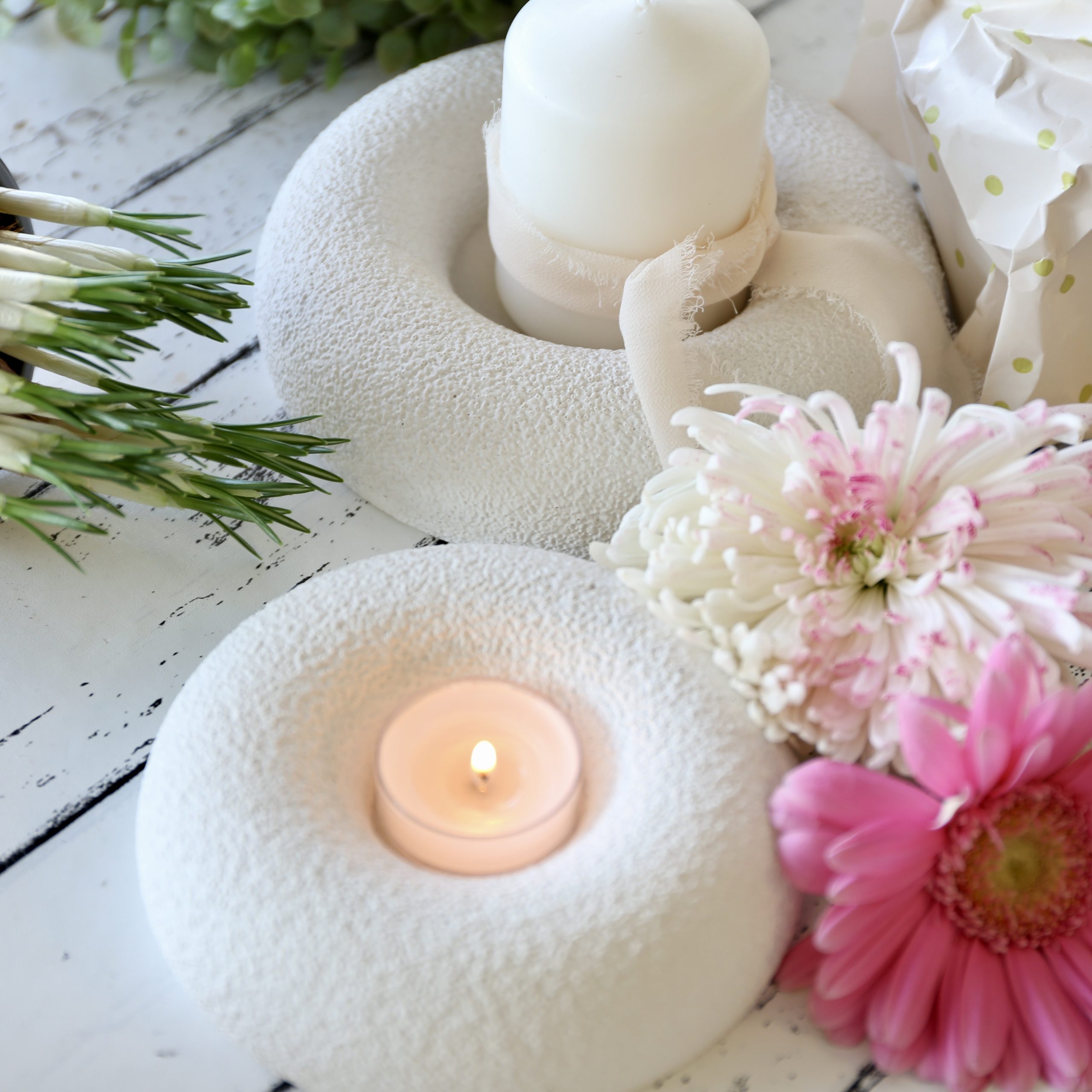 Silikon - Gießform - Kerzenteller - dicker Rand - 2 Varianten - für Stumpenkerze oder Teelicht – Bild 16