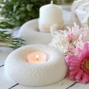 Silikon - Gießform - Kerzenteller - dicker Rand - 2 Varianten - für Stumpenkerze oder Teelicht