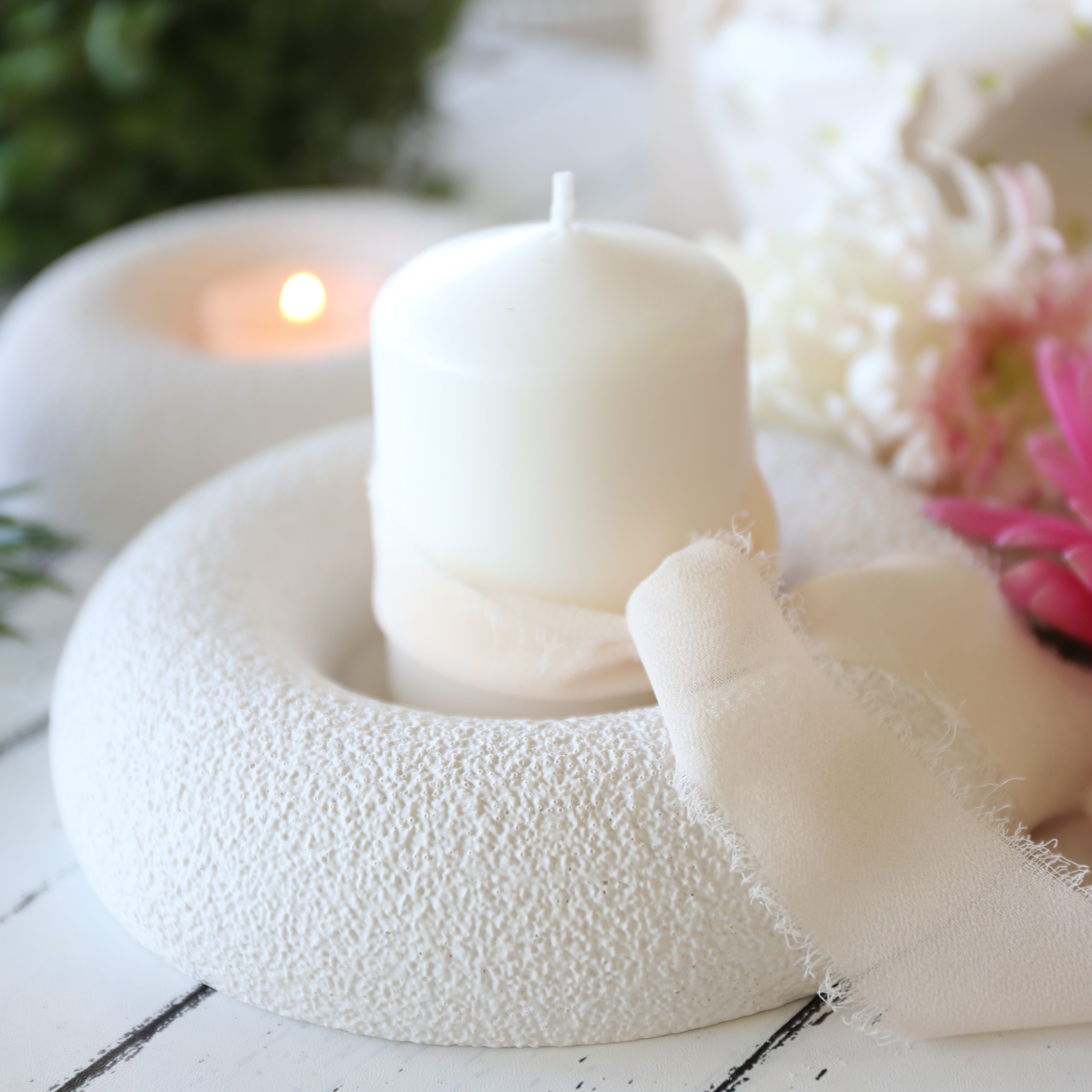 Silikon - Gießform - Kerzenteller - dicker Rand - 2 Varianten - für Stumpenkerze oder Teelicht – Bild 23