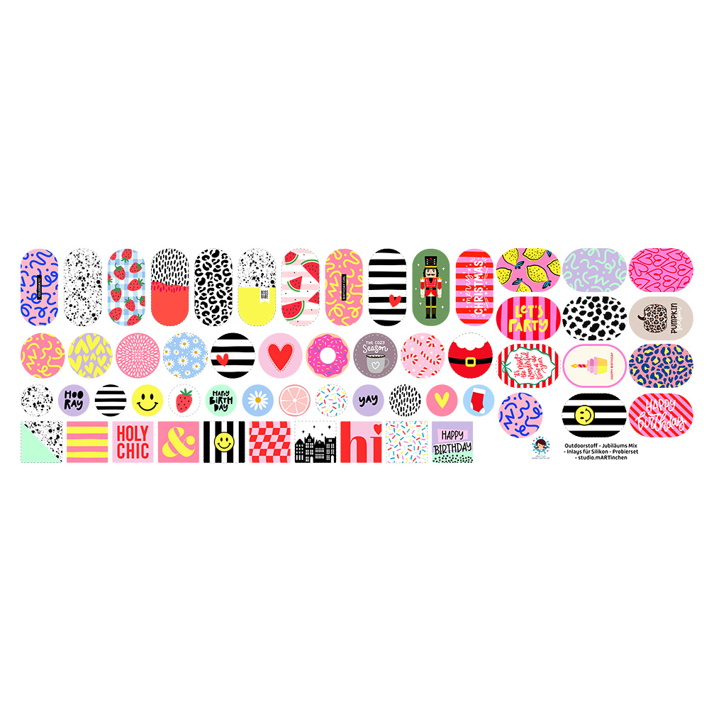 Outdoorstoff - Jubiläums Mix - Inlays für Silikon - Probierset - studio.mARTinchen - abby and amy – Bild 3
