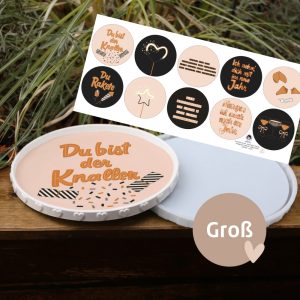 Outdoorstoff - Midnight Spark - Inlays für Silikon - Dekoteller - Tablett - Groß - Lausemia Design Studio - abby and amy