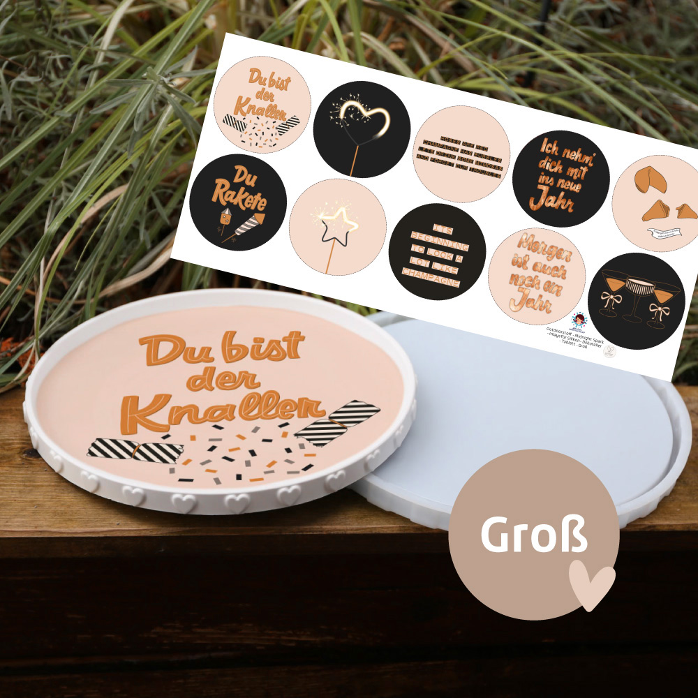 Outdoorstoff - Midnight Spark - Inlays für Silikon - Dekoteller - Tablett - Groß - Lausemia Design Studio - abby and amy