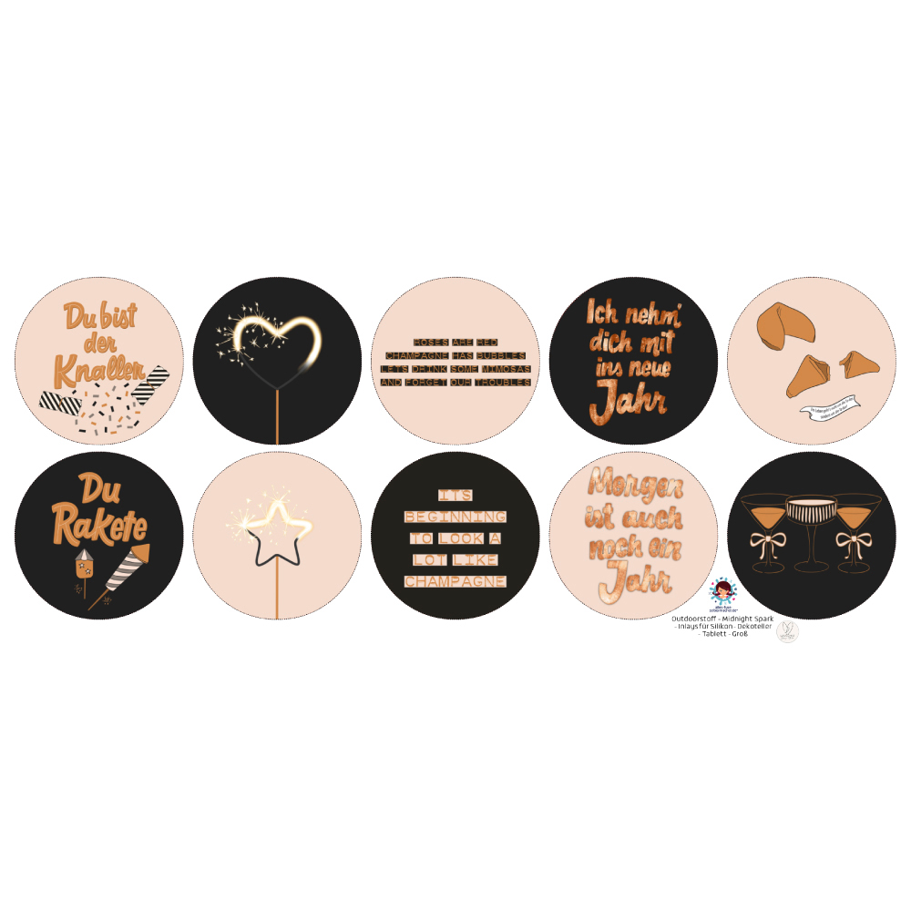 Outdoorstoff - Midnight Spark - Inlays für Silikon - Dekoteller - Tablett - Groß - Lausemia Design Studio - abby and amy – Bild 3