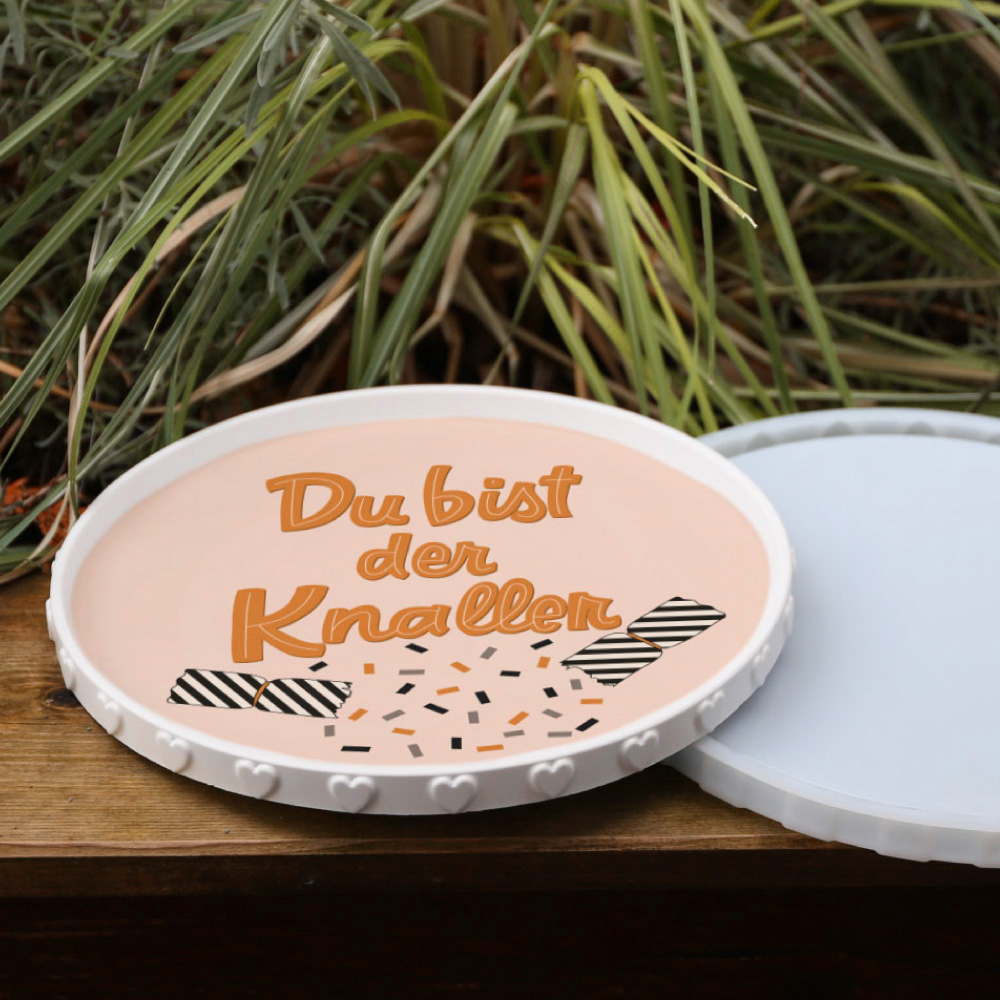 Outdoorstoff - Midnight Spark - Inlays für Silikon - Dekoteller - Tablett - Groß - Lausemia Design Studio - abby and amy – Bild 4