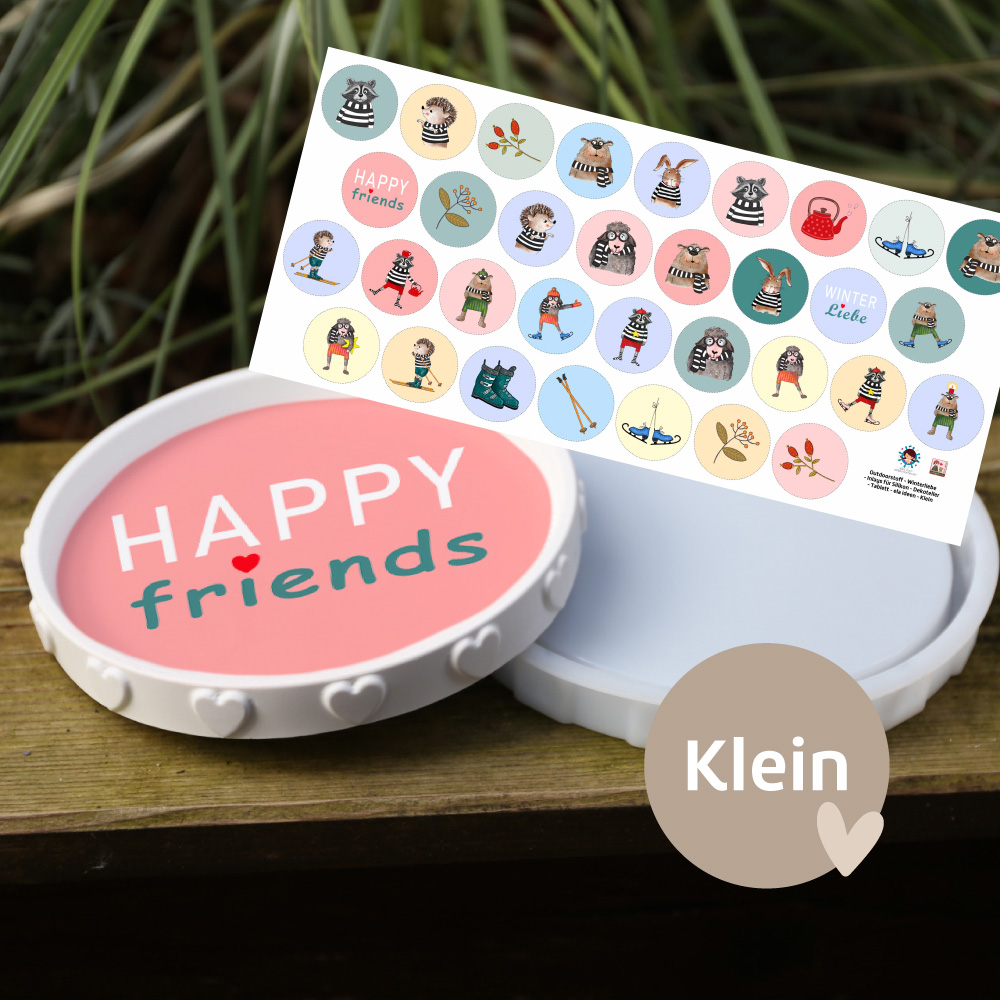 Outdoorstoff - Winterliebe - Inlays für Silikon - Dekoteller - Tablett und Probier Set - wählbar aus 4 Größen - ela ideen - abby and amy – Bild 5