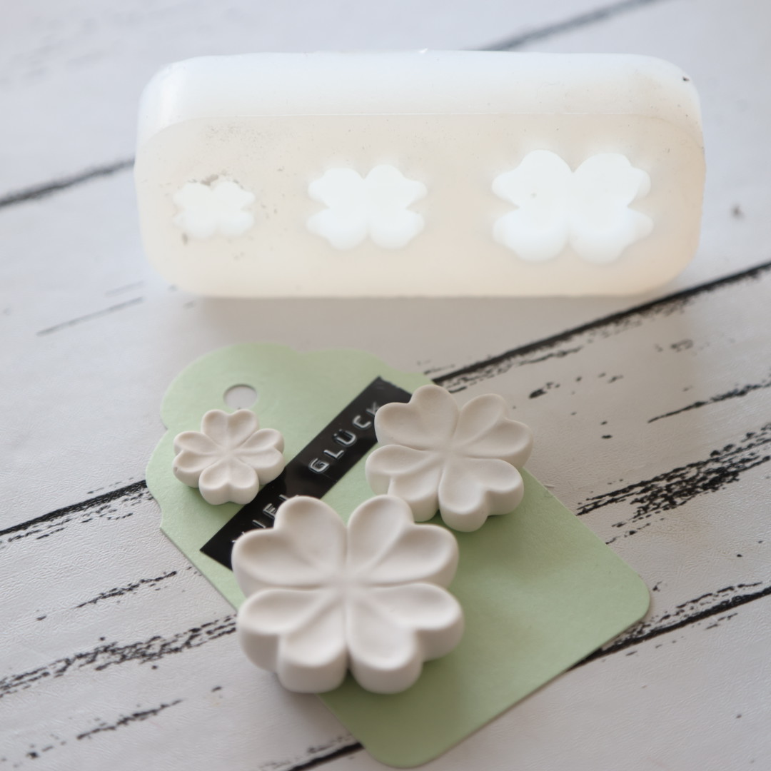 Silikon - Gießform - Mini - Vierblättrige Kleeblätter - Glückbringer - Multiform – Bild 4