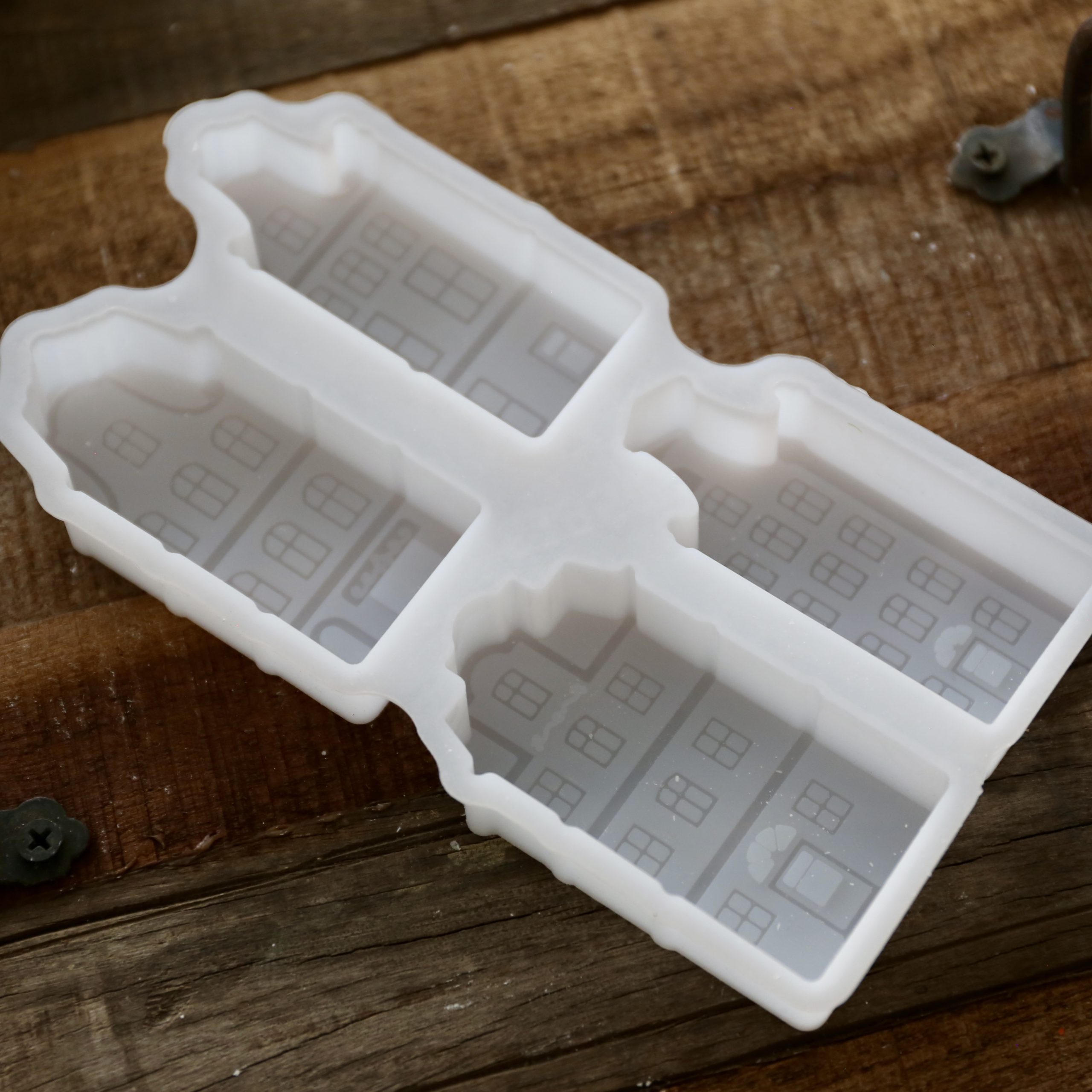 Silikon - Gießform - Grachtenhäuser - Haus - Multiform für 4 Häuser – Bild 9
