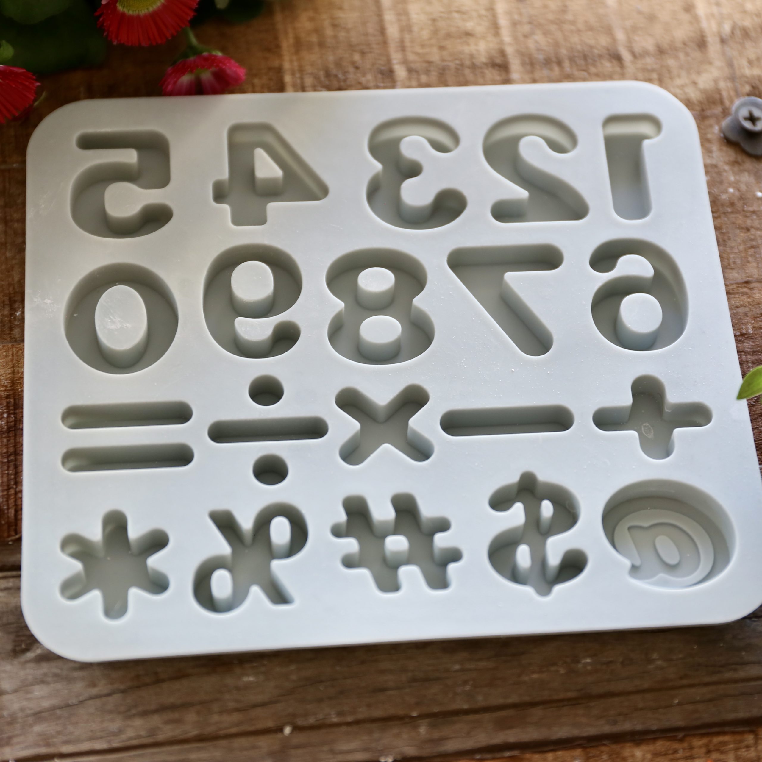 Silikon – Gießform – Matte - Breite Buchstaben / Zahlen und Sonderzeichen - wähle aus 2 Optionen – Bild 2