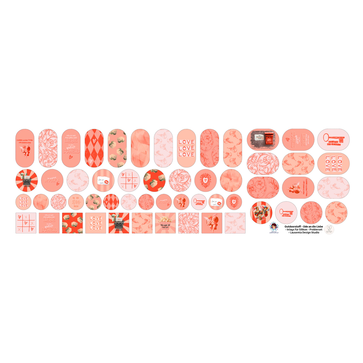 Outdoorstoff - Ode an die Liebe - Inlays für Silikon - Probierset - Lausemia Design Studio - abby and amy – Bild 3