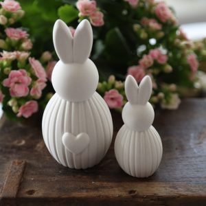 Silikon - Gießform - Dekohase - Osterhase - mit Streifen - wähle aus 2 Varianten