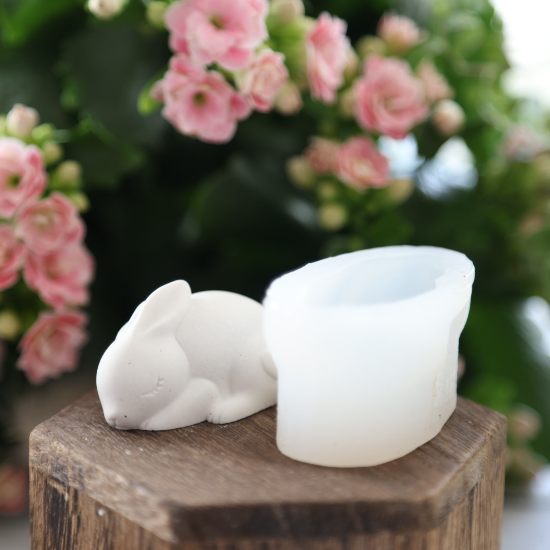 Silikon - Gießform - Müdes Häschen - Dekohase - Osterhase - mit Herz – Bild 10