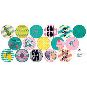 Outdoorstoff - La Dolce Vita - Inlays für Silikon - Dekoteller - Tablett - mit Sternen/Herzen - Frida Kreativ - in 2 Größen - abby and amy