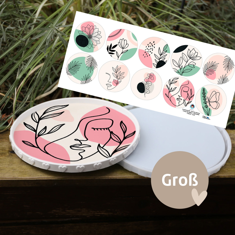 Outdoorstoff - La Dolce Vita - Summer Breeze - Dekoteller - Tablett - mit Sternen/Herzen - Frida Kreativ - in 2 Größen - abby and amy – Bild 2