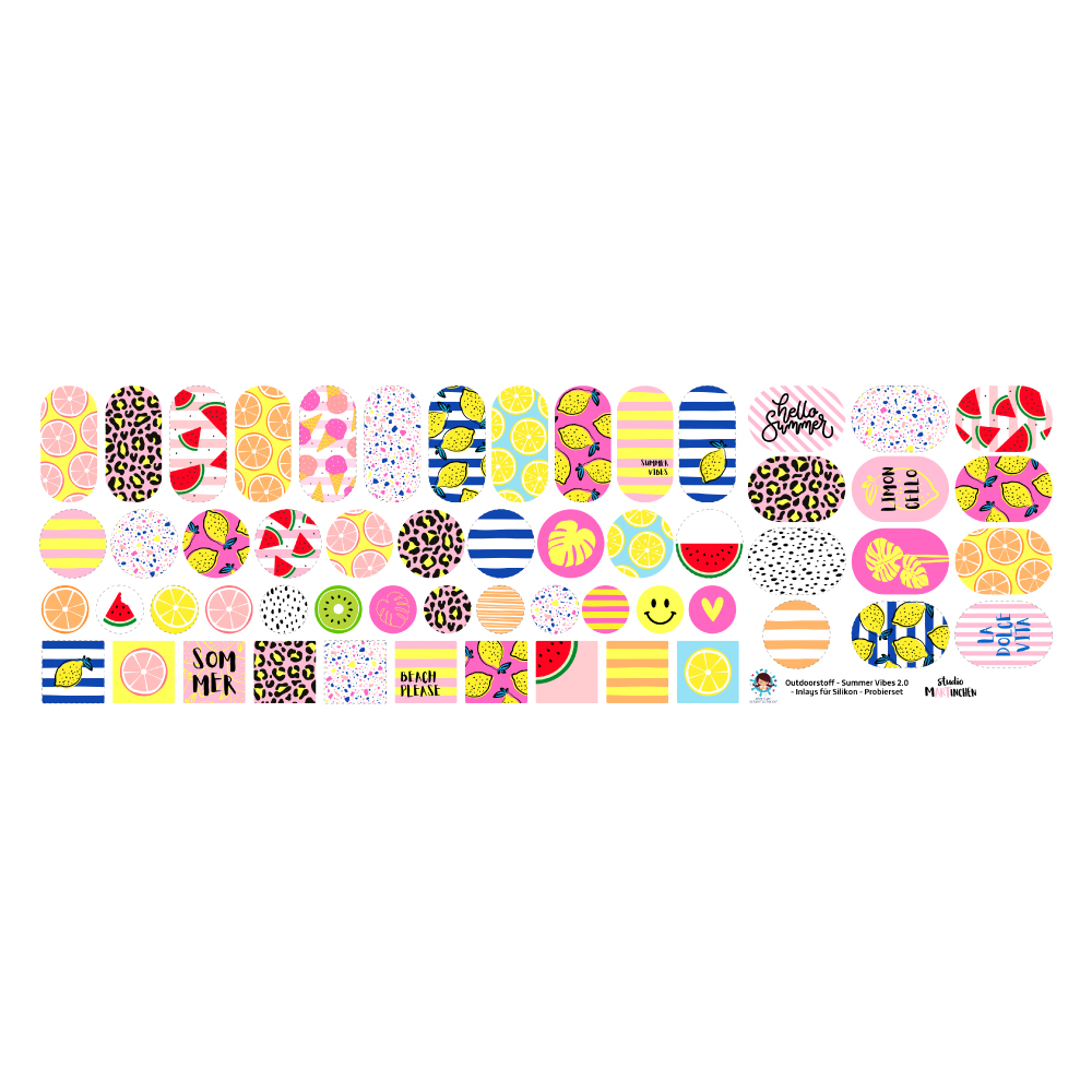 Outdoorstoff - Summer Vibes 2.0 - Inlays für Silikon - Probierset - studio.mARTinchen - abby and amy – Bild 3