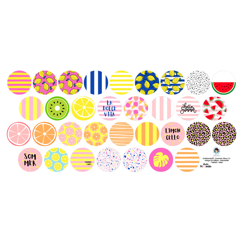 Outdoorstoff - Summer Vibes 2.0 - Inlays für Silikon - Dekoteller - Tablett - Klein - studio.mARTinchen - abby and amy – Bild 3