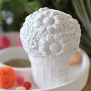 Silikon - Gießform - Blumenkugel mit Eiswaffel