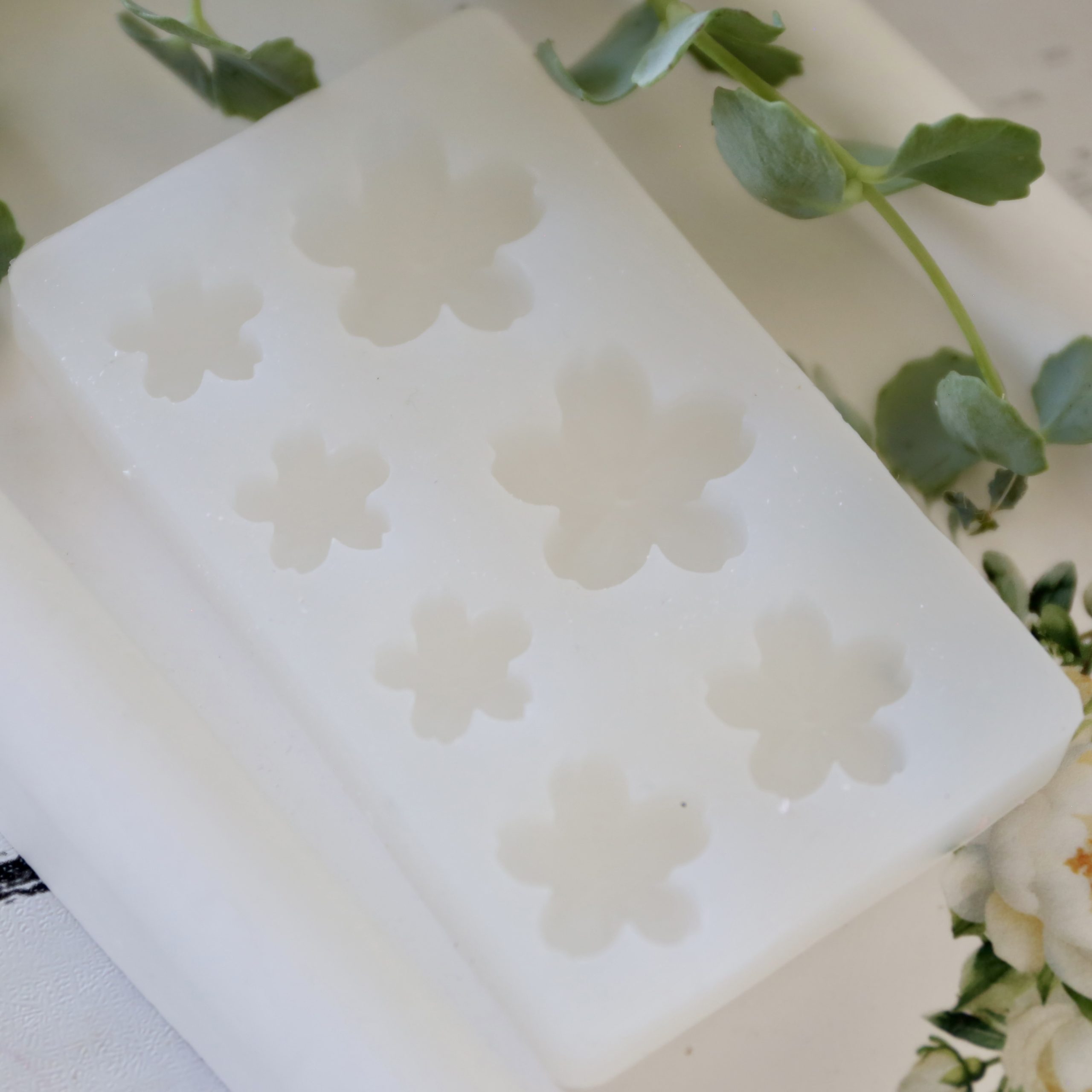 Silikon - Gießform - Silikonmatte - Mini Blüten Mix - flach - zum Applizieren – Bild 8