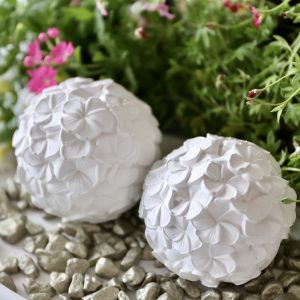 Silikon - Gießform - Dekokugel mit zartem Blütenmuster - Gartenstecker