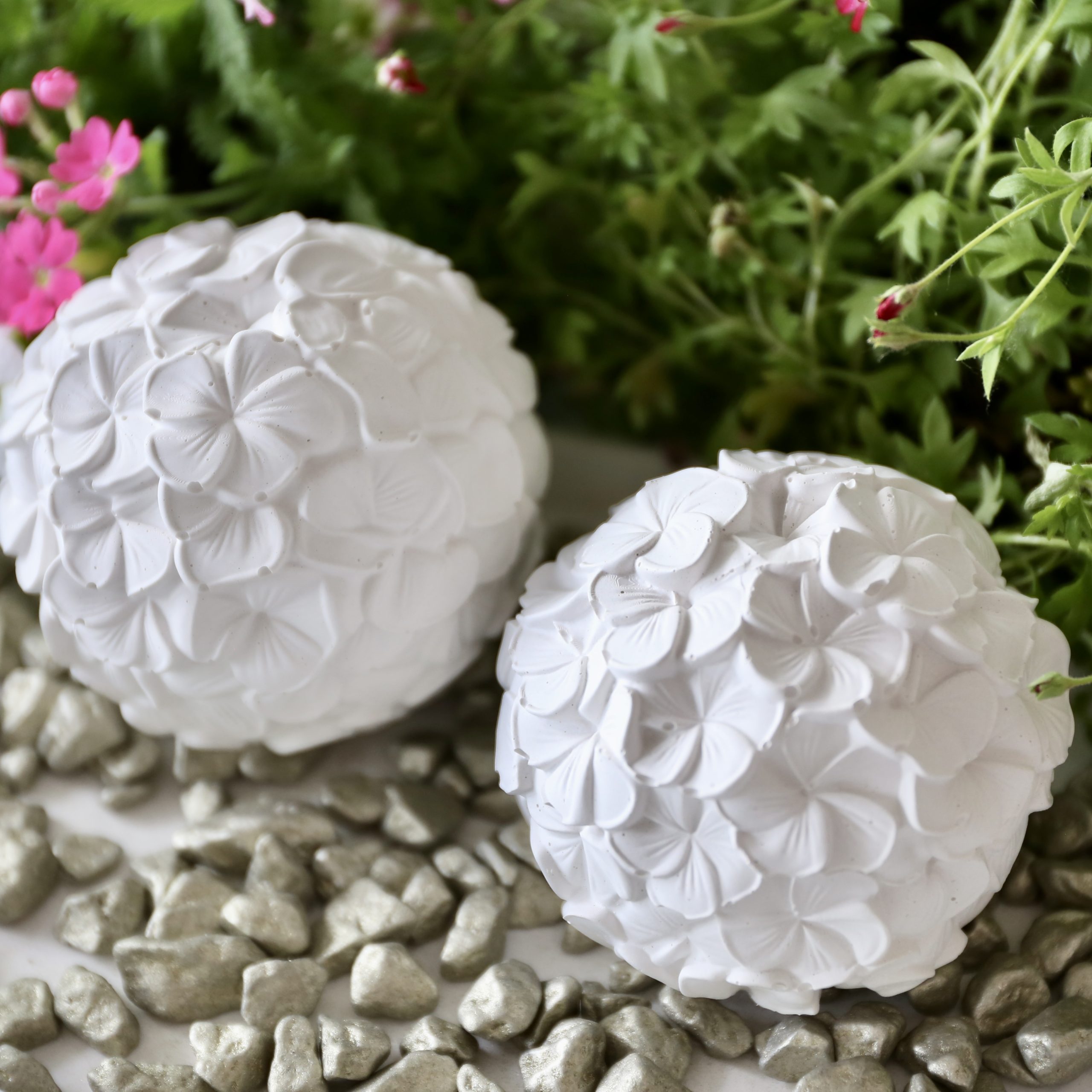 Silikon - Gießform - Dekokugel mit zartem Blütenmuster - Gartenstecker – Bild 15