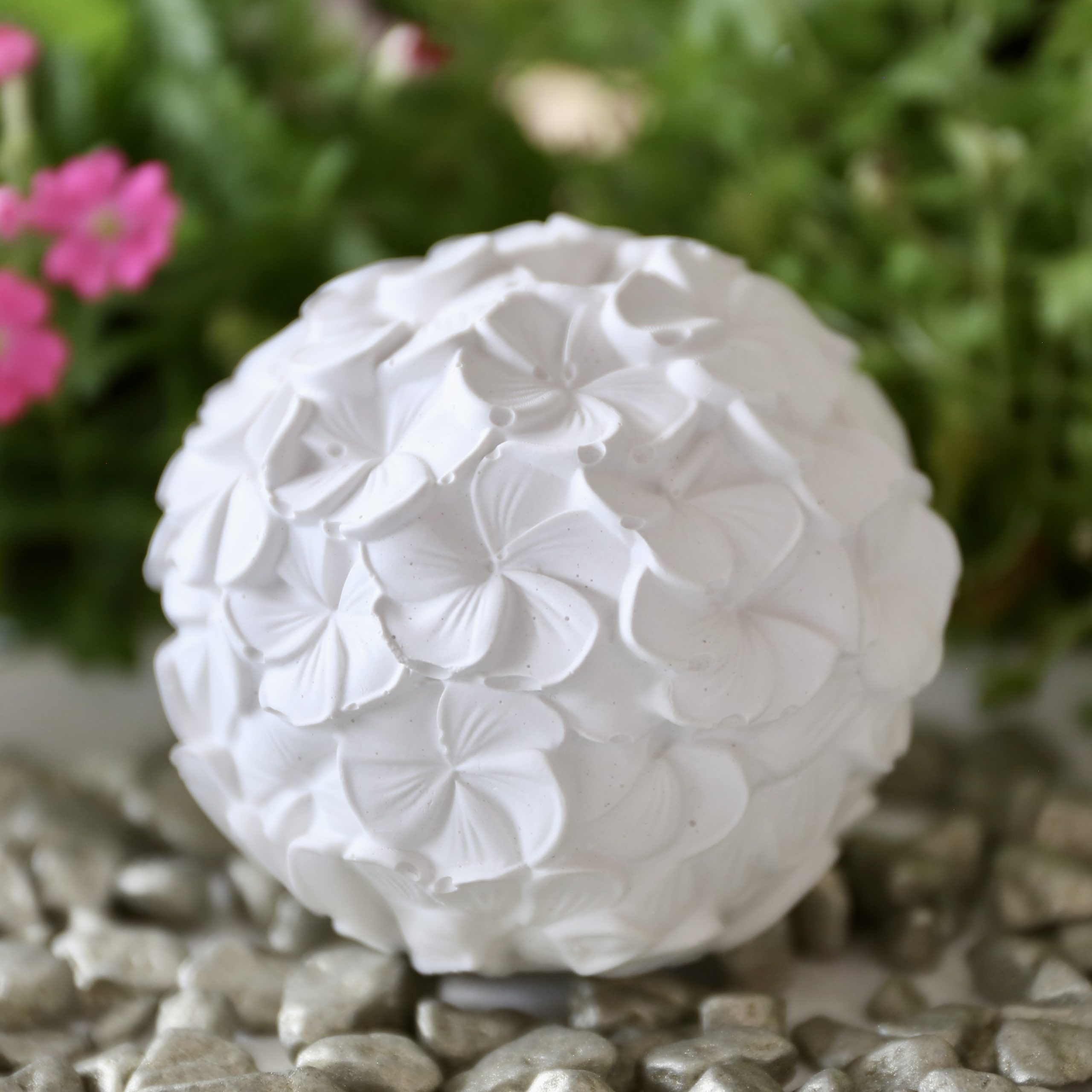 Silikon - Gießform - Dekokugel mit zartem Blütenmuster - Gartenstecker – Bild 21