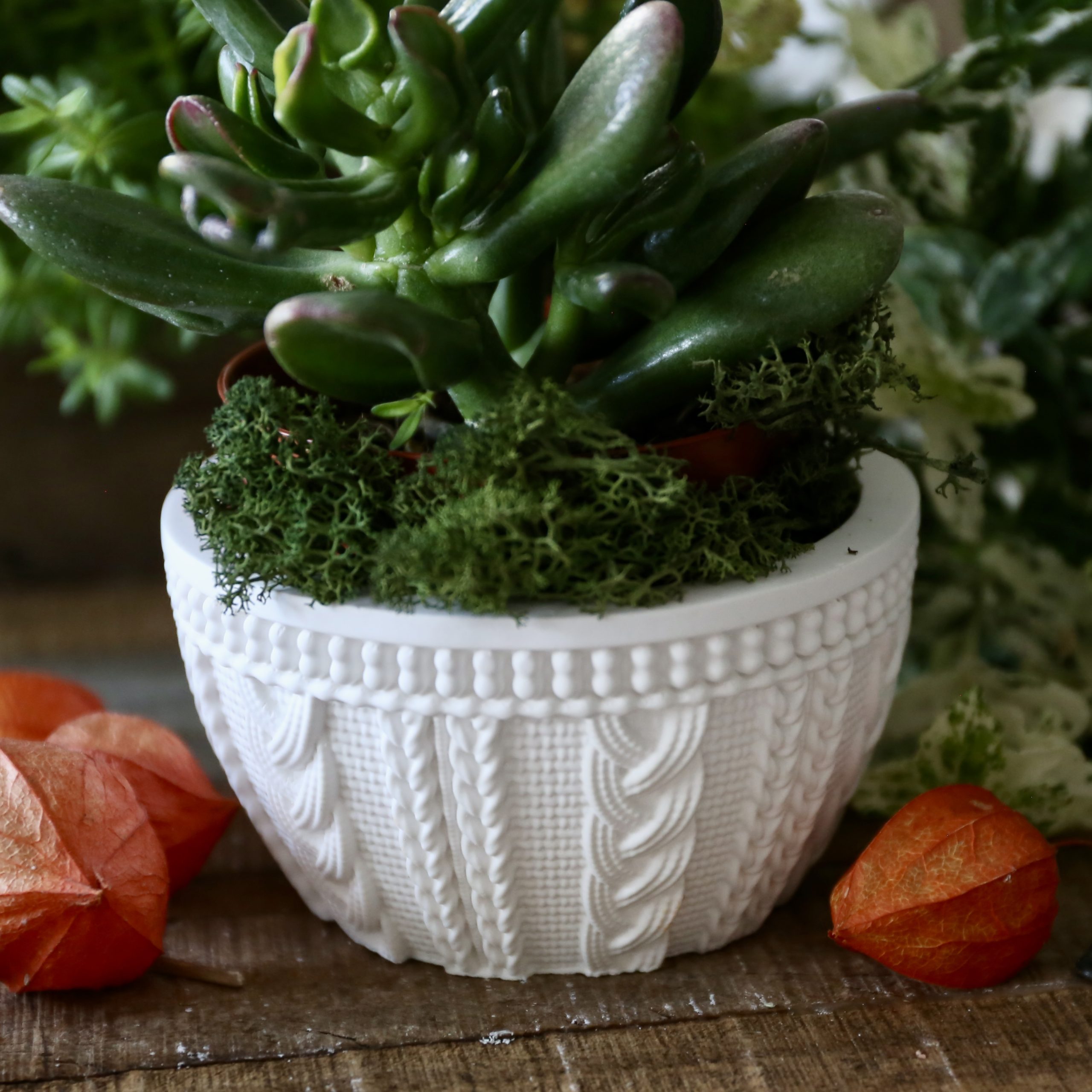 Silikon - Gießform - Strickoptik - Dekoschale - Pflanzschale – Bild 7