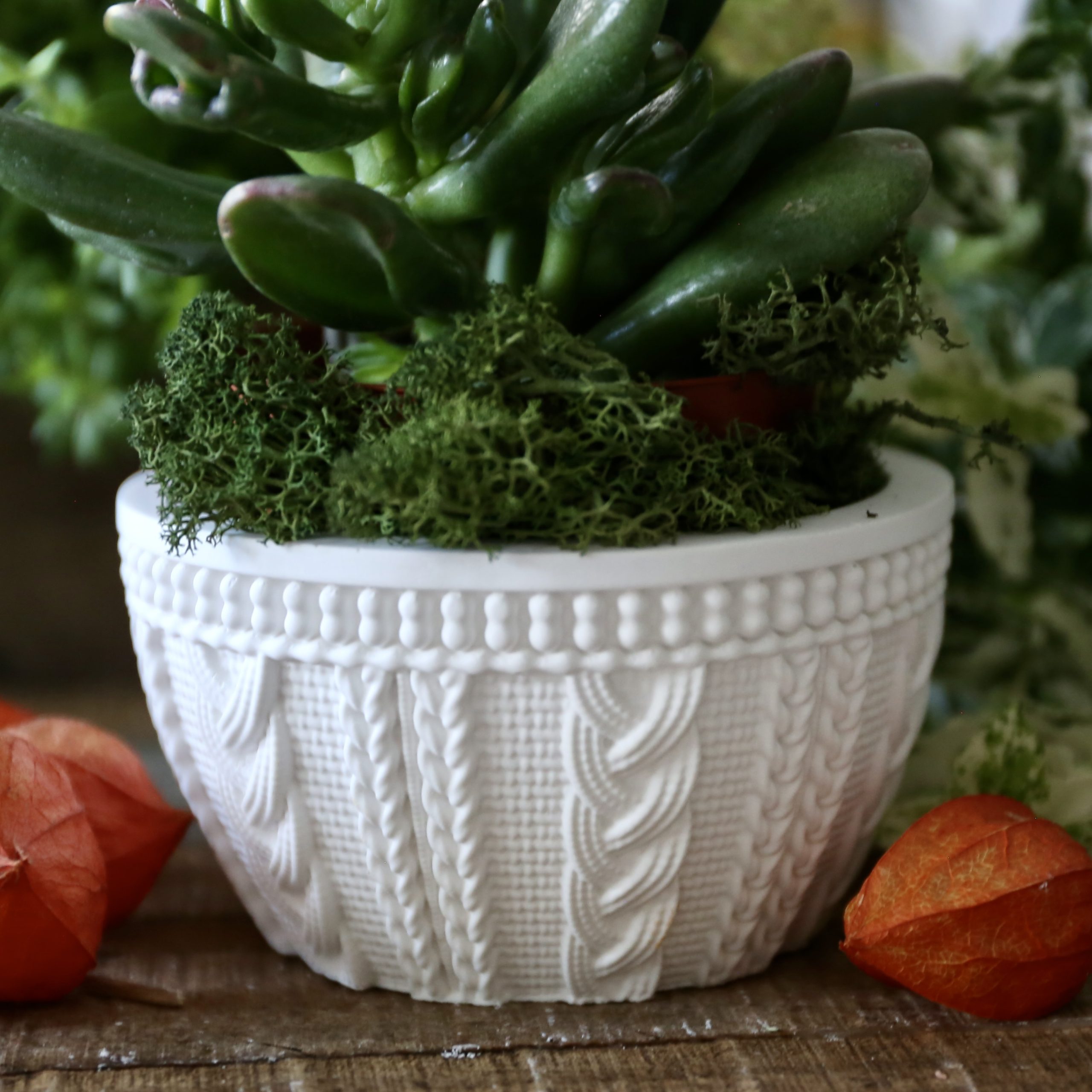 Silikon - Gießform - Strickoptik - Dekoschale - Pflanzschale – Bild 8