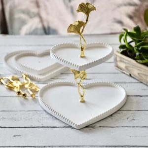 SPECIAL - Silikon - Gießform - Set - Dekoteller Stern / Herz - mit Kugelrand - inkl. gratis Etageren Set - wähle aus 2 Variante