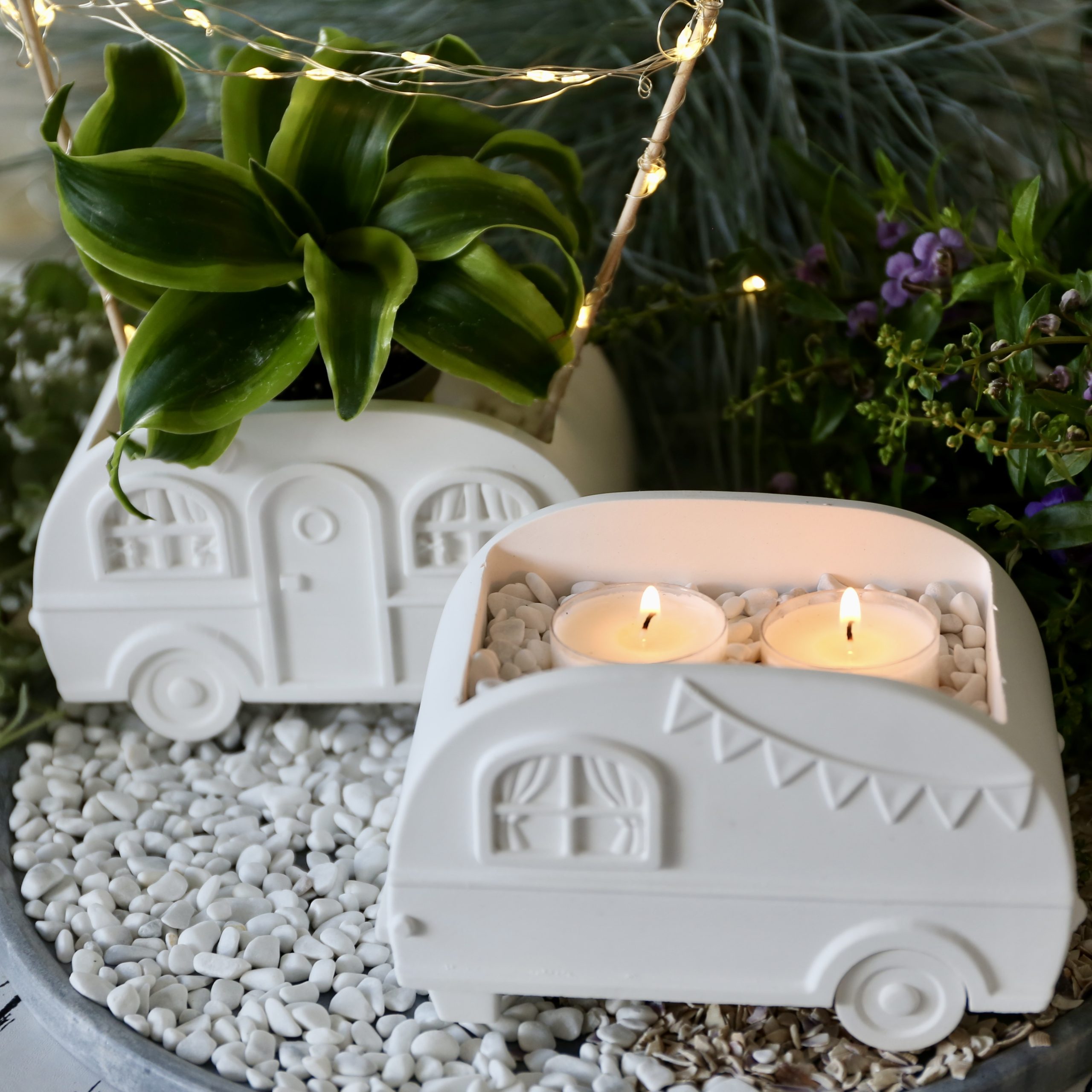 Silikon - Gießform - Camper - Wohnwagen - Blumenvase - Set - mit Manschette und Klammern – Bild 10