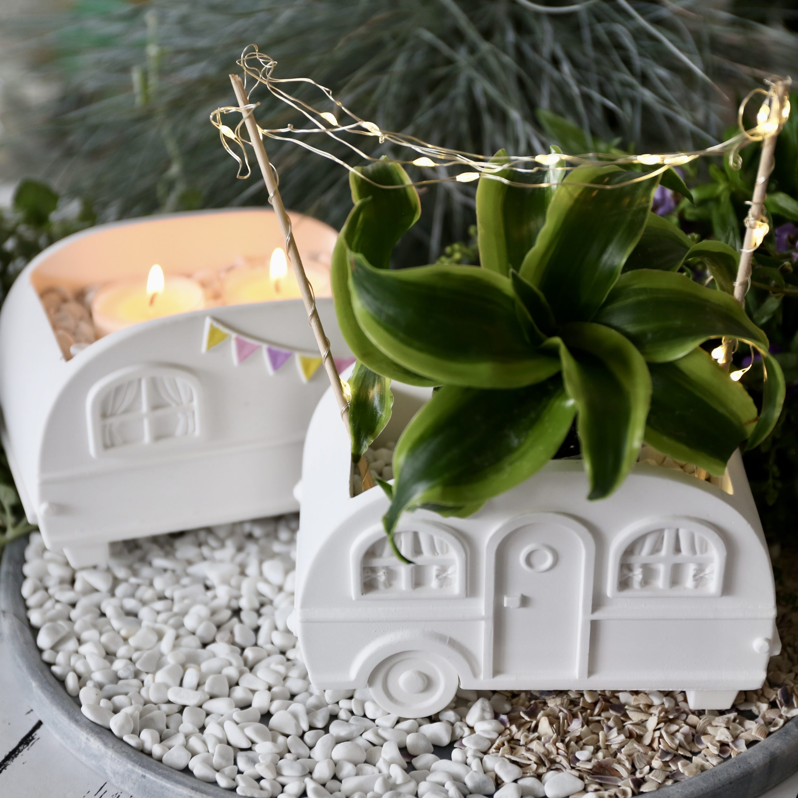 Silikon - Gießform - Camper - Wohnwagen - Blumenvase - Set - mit Manschette und Klammern – Bild 19