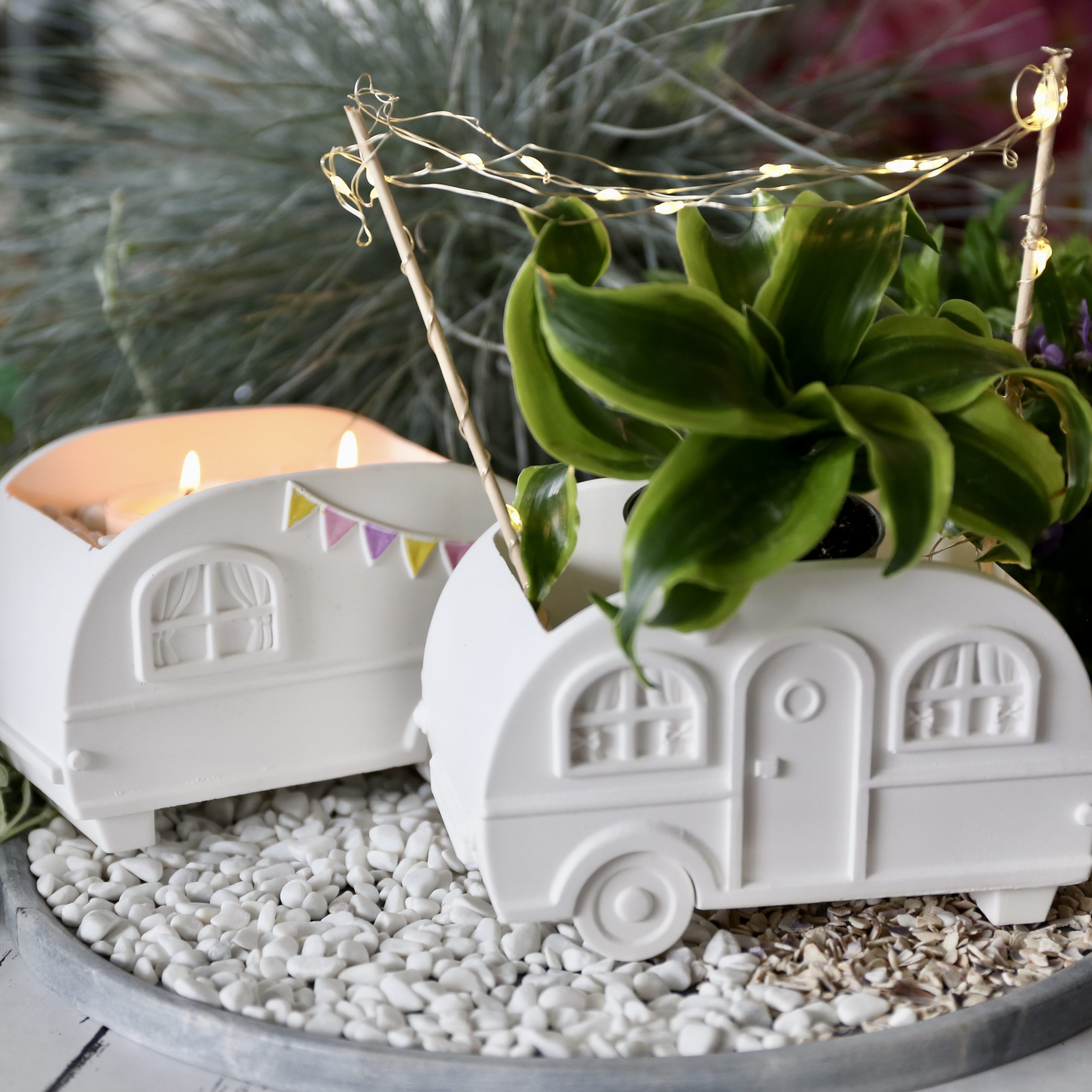 Silikon - Gießform - Camper - Wohnwagen - Blumenvase - Set - mit Manschette und Klammern – Bild 20