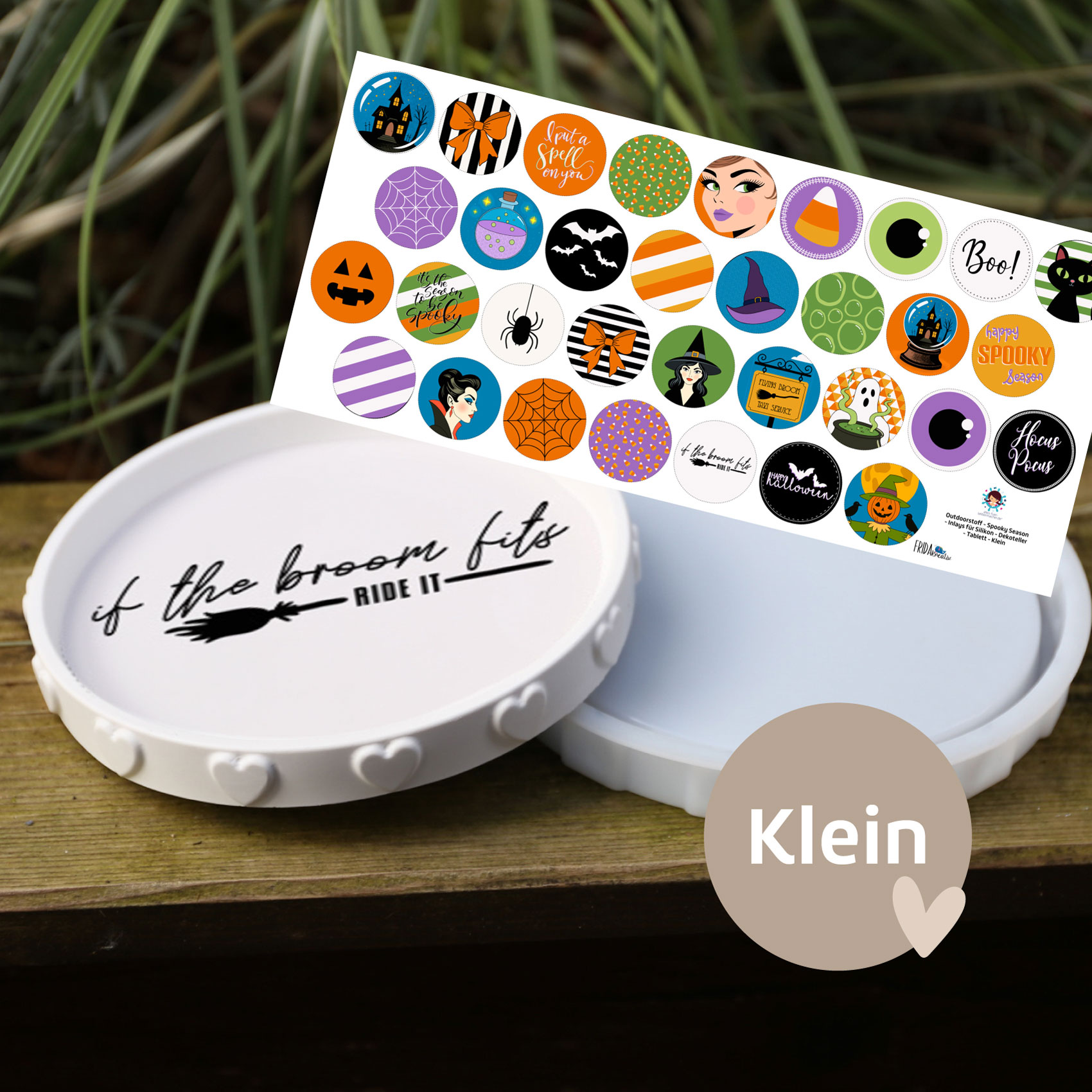 Outdoorstoff - Spooky Season - Inlays für Silikon - Dekoteller - Tablett - wähle aus 4 Varianten - Frida Kreativ - abby and amy – Bild 5