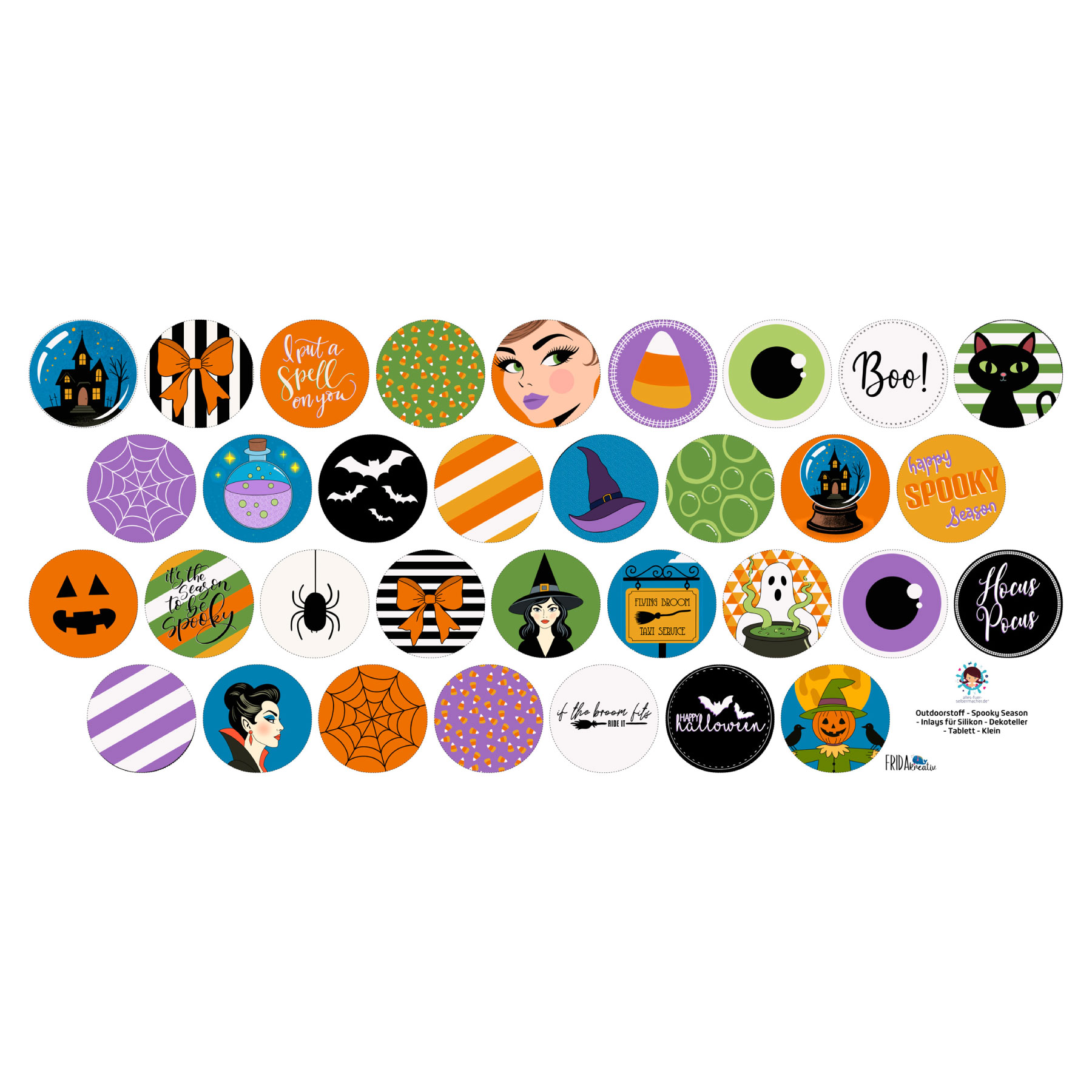 Outdoorstoff - Spooky Season - Inlays für Silikon - Dekoteller - Tablett - wähle aus 4 Varianten - Frida Kreativ - abby and amy – Bild 6