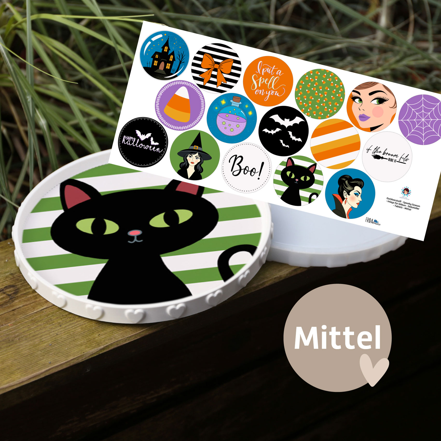 Outdoorstoff - Spooky Season - Inlays für Silikon - Dekoteller - Tablett - wähle aus 4 Varianten - Frida Kreativ - abby and amy – Bild 8