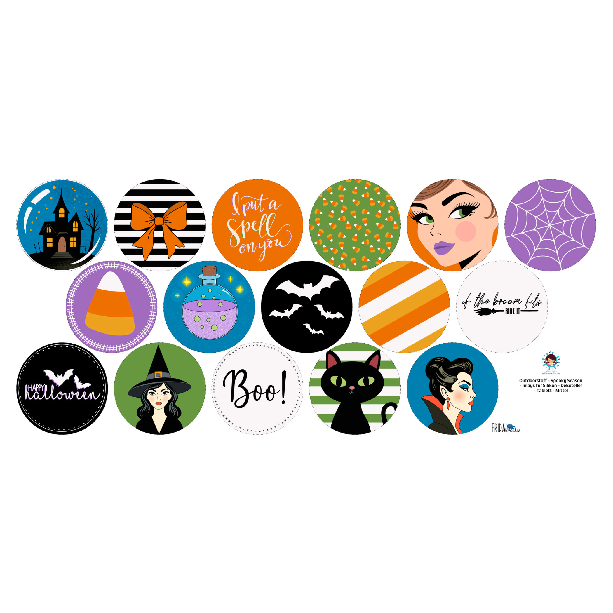 Outdoorstoff - Spooky Season - Inlays für Silikon - Dekoteller - Tablett - wähle aus 4 Varianten - Frida Kreativ - abby and amy – Bild 9