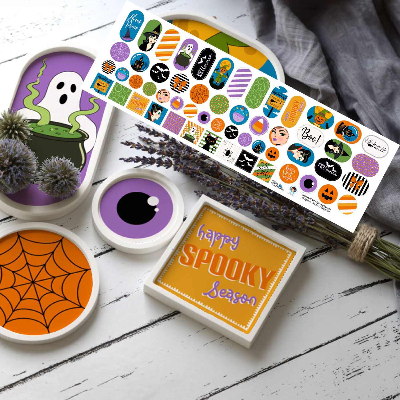 Outdoorstoff - Spooky Season - Inlays für Silikon - Dekoteller - Tablett - wähle aus 4 Varianten - Frida Kreativ - abby and amy – Bild 11
